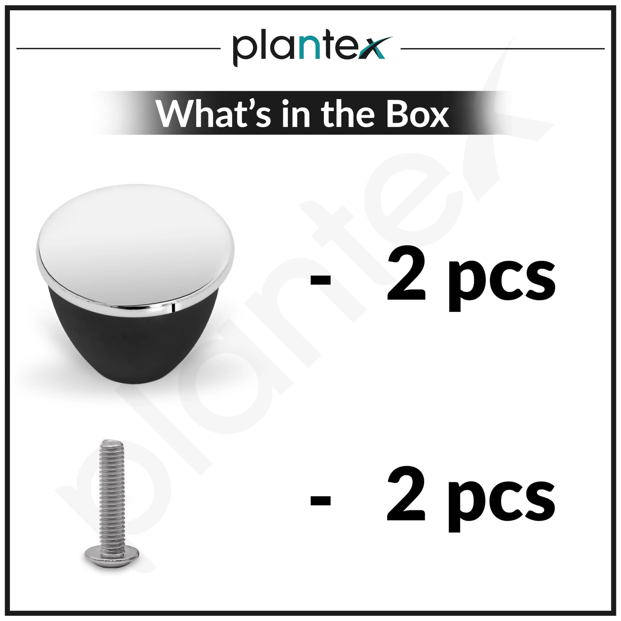 Plantex Knobs for Drawer/Drawer Knobs/Knobs for Cabinets/Pull-Push Knobs for Kitchen/Bedroom Drawer - Pack of 2 (Chrome & Black) - Image 5