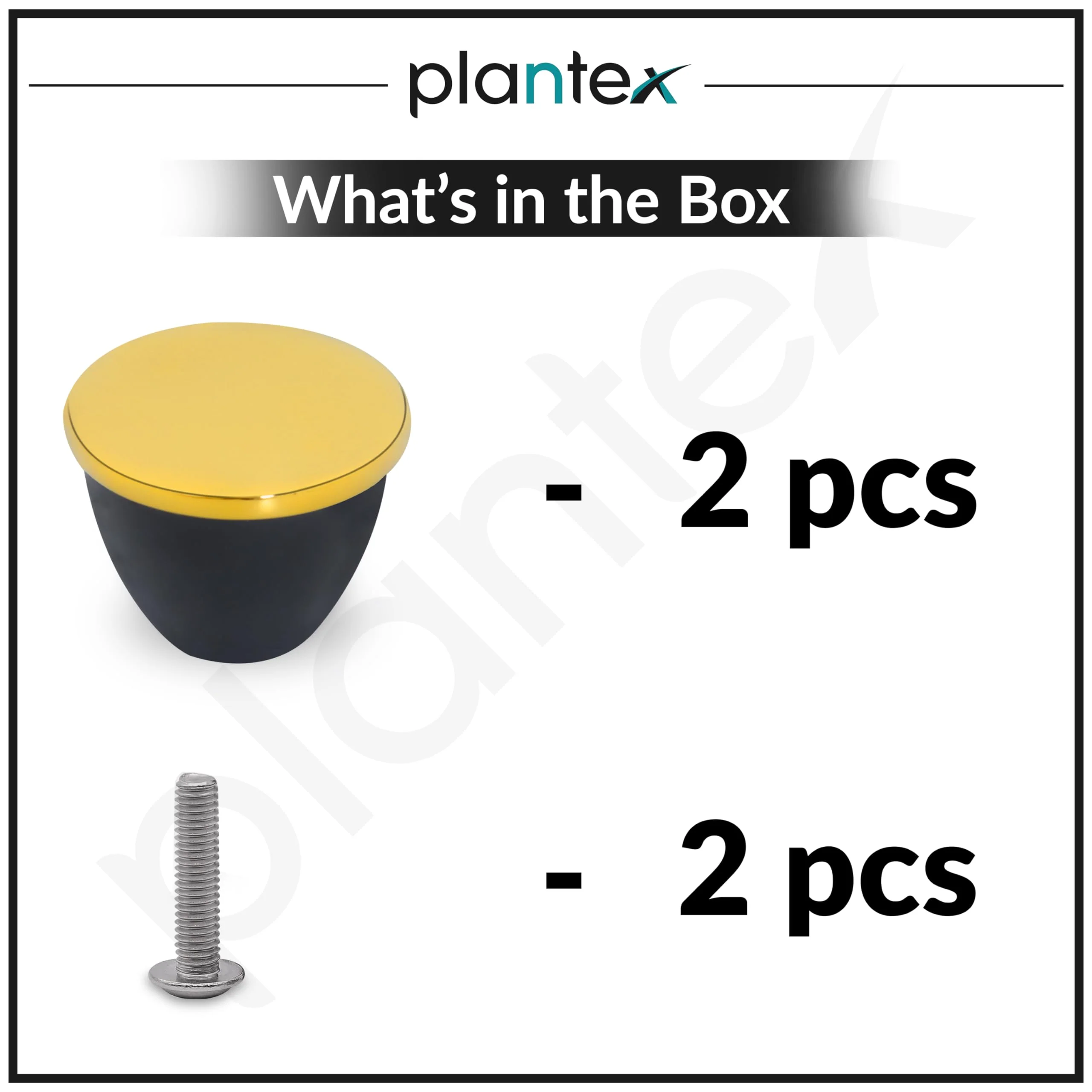 Plantex Knobs for Drawer/Drawer Knobs/Knobs for Cabinets/Pull-Push Knobs for Kitchen/Bedroom Drawer - Pack of 2 (Gold & Black) - Image 5