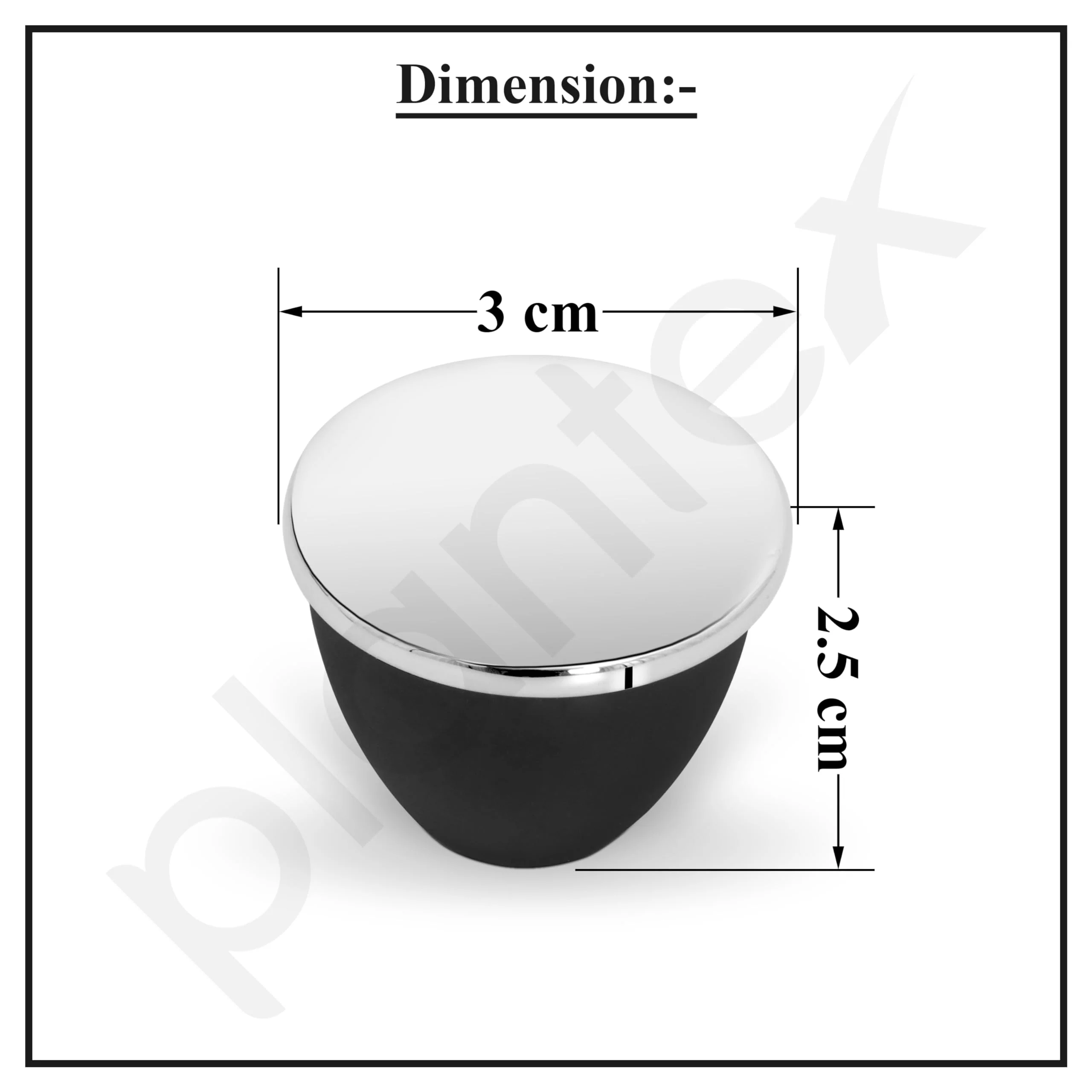 Plantex Knobs for Drawer/Drawer Knobs/Knobs for Cabinets/Pull-Push Knobs for Kitchen/Bedroom Drawer - Pack of 3 (Chrome & Black) - Image 3