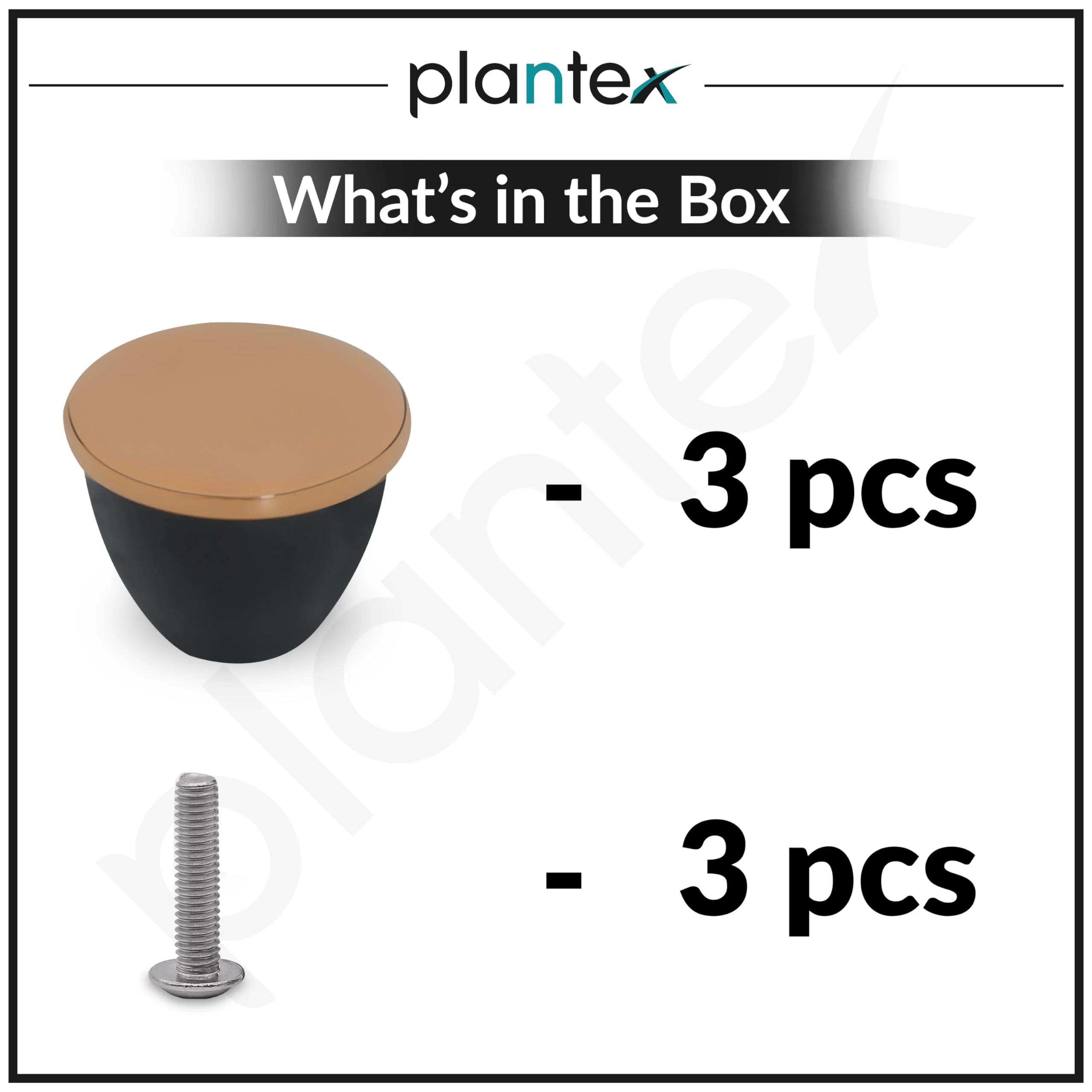 Plantex Knobs for Drawer/Drawer Knobs/Knobs for Cabinets/Pull-Push Knobs for Kitchen/Bedroom Drawer - Pack of 3 (Rose Gold & Black) - Image 5