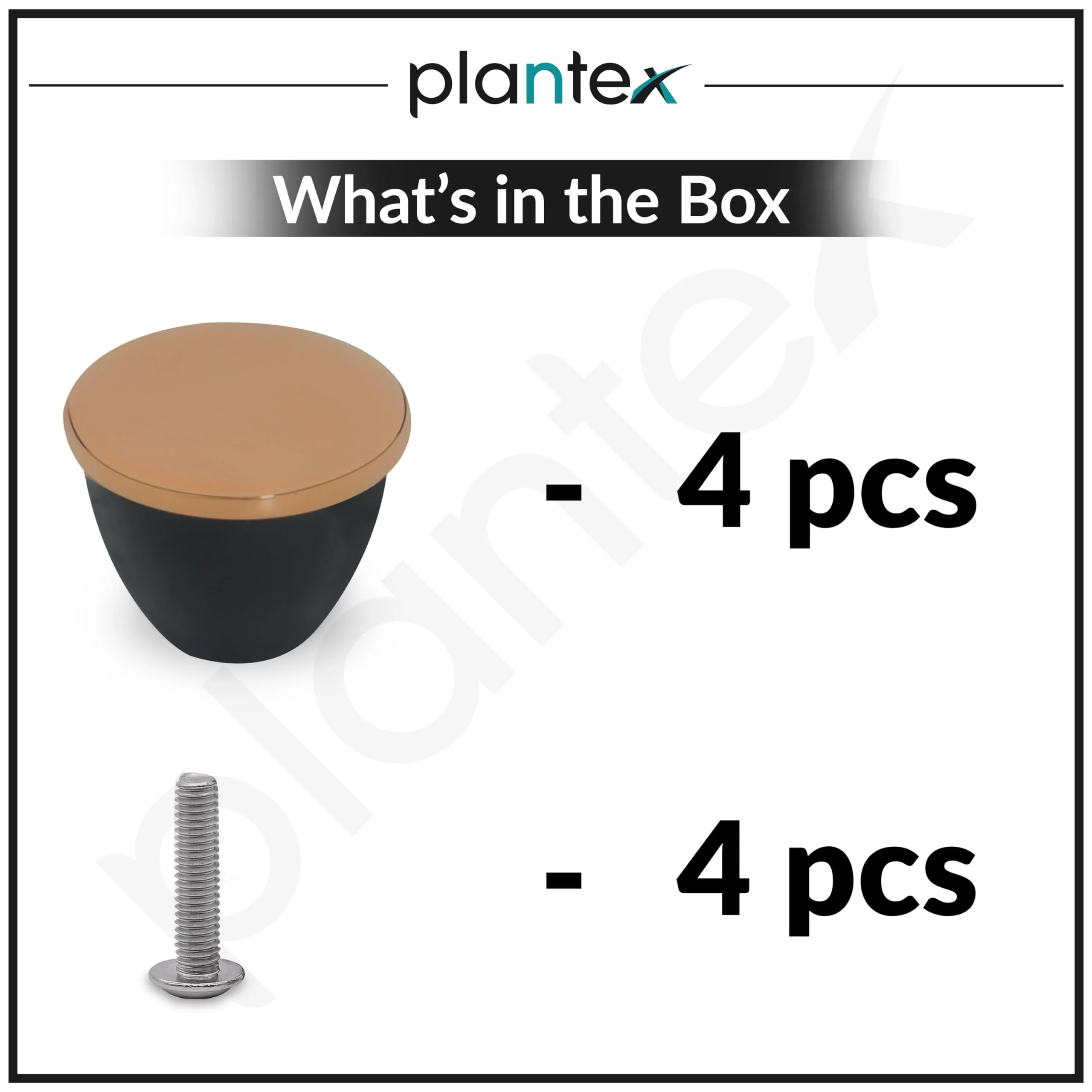 Plantex Knobs for Drawer/Drawer Knobs/Knobs for Cabinets/Pull-Push Knobs for Kitchen/Bedroom Drawer - Pack of 4 (Rose Gold & Black) - Image 5