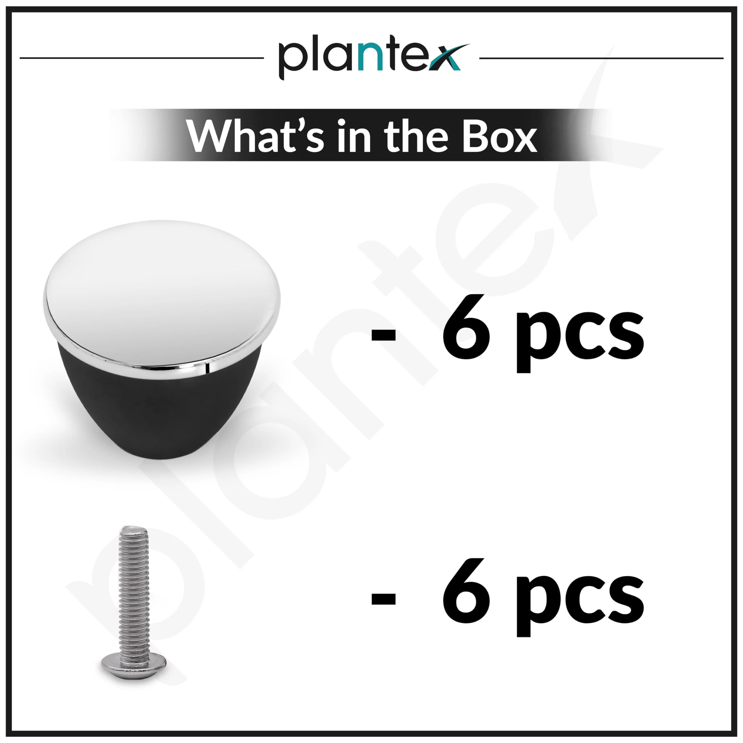 Plantex Knobs for Drawer/Drawer Knobs/Knobs for Cabinets/Pull-Push Knobs for Kitchen/Bedroom Drawer - Pack of 6 (Chrome & Black) - Image 5