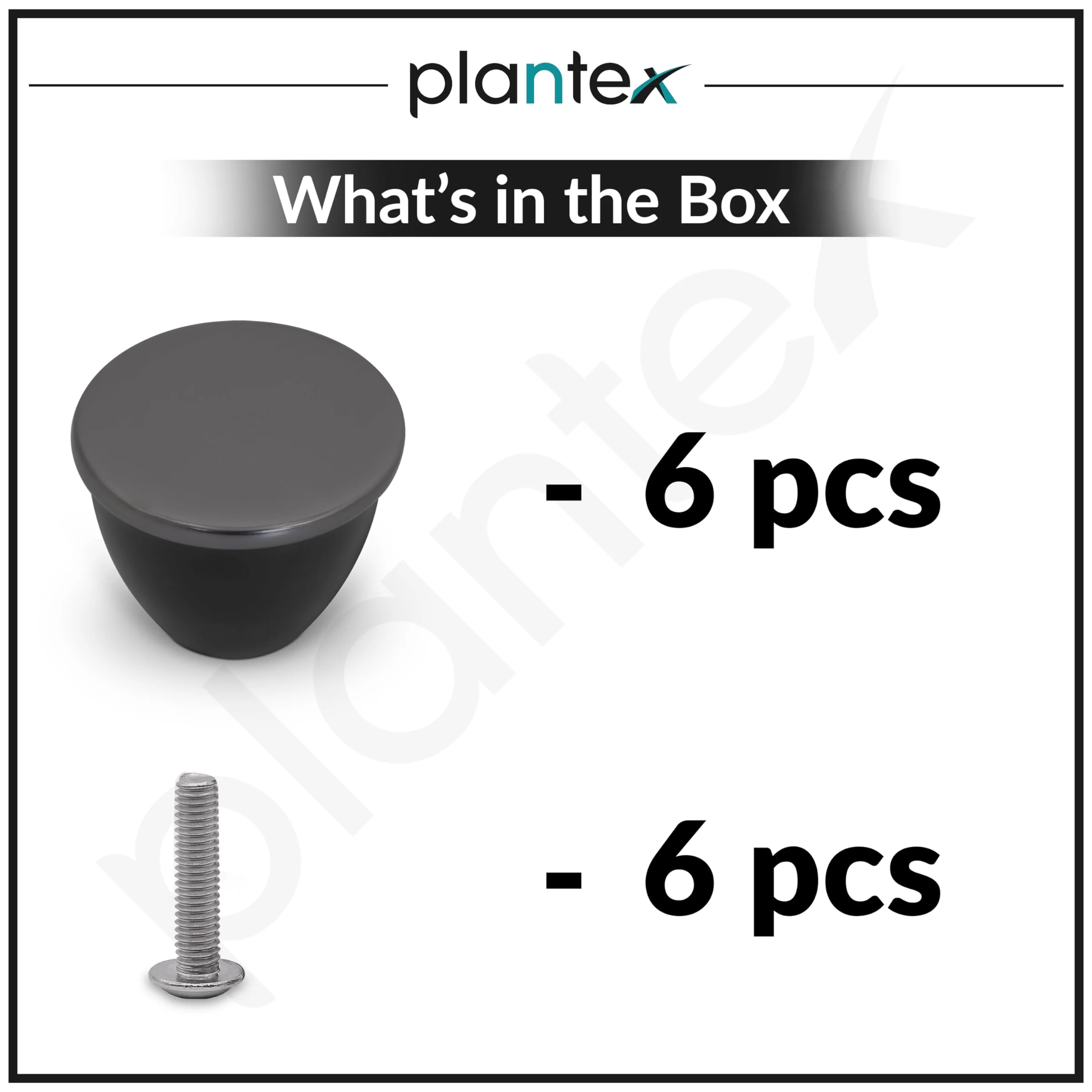 Plantex Knobs for Drawer/Drawer Knobs/Knobs for Cabinets/Pull-Push Knobs for Kitchen/Bedroom Drawer - Pack of 6 (Satin Black & Black) - Image 5