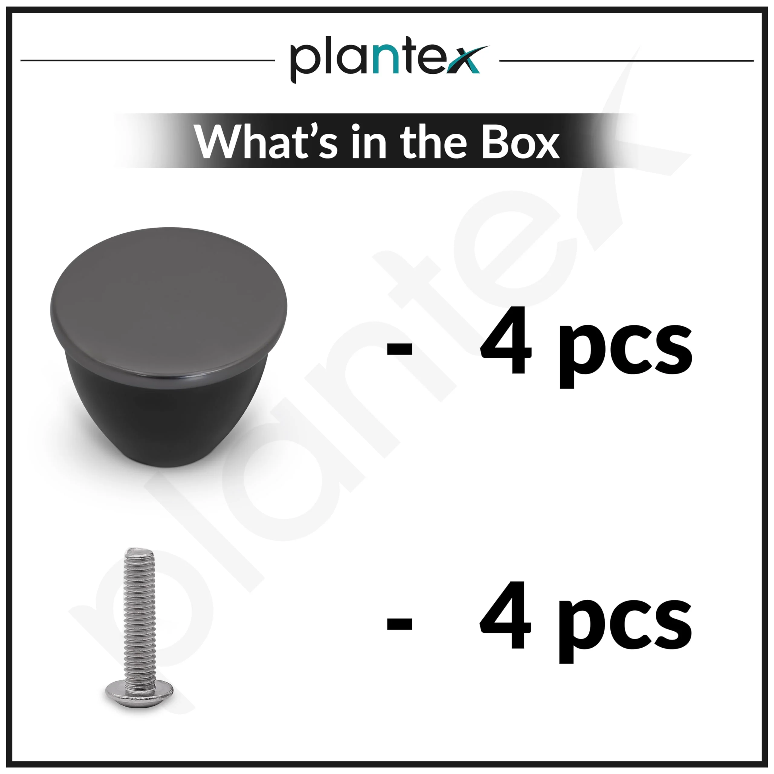 Plantex Knobs for Drawer/Knobs for Cabinets/Pull-Push Knobs for Kitchen,Bedroom Drawer & Wardrobe - Pack of 4 (Satin Black & Black) - Image 5