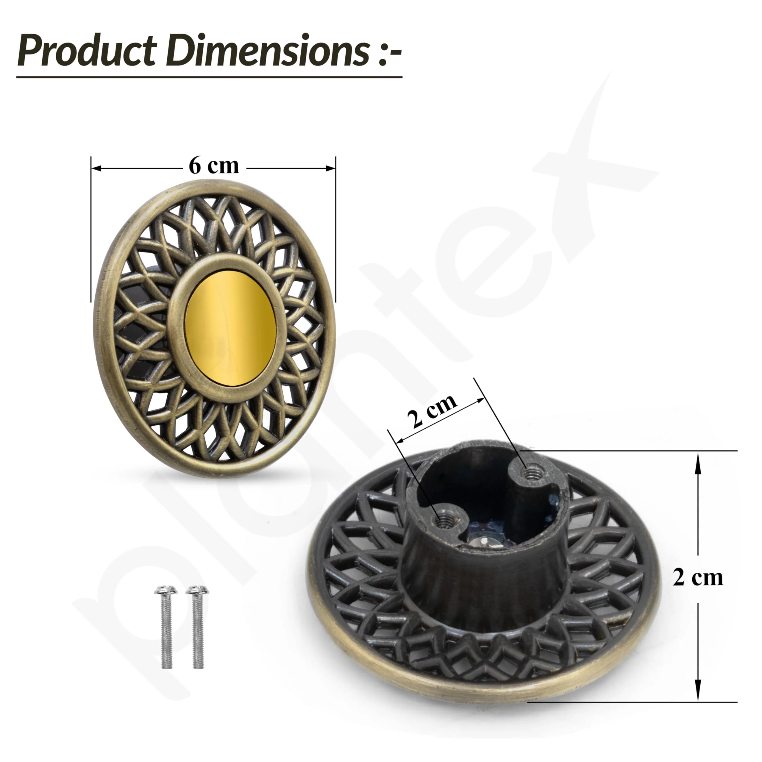 Plantex Knobs for Drawer/Pull-Push Drawer Knobs for Kitchen/Bedroom/Drawers - Pack of 3 (Brass Antique) - Image 6