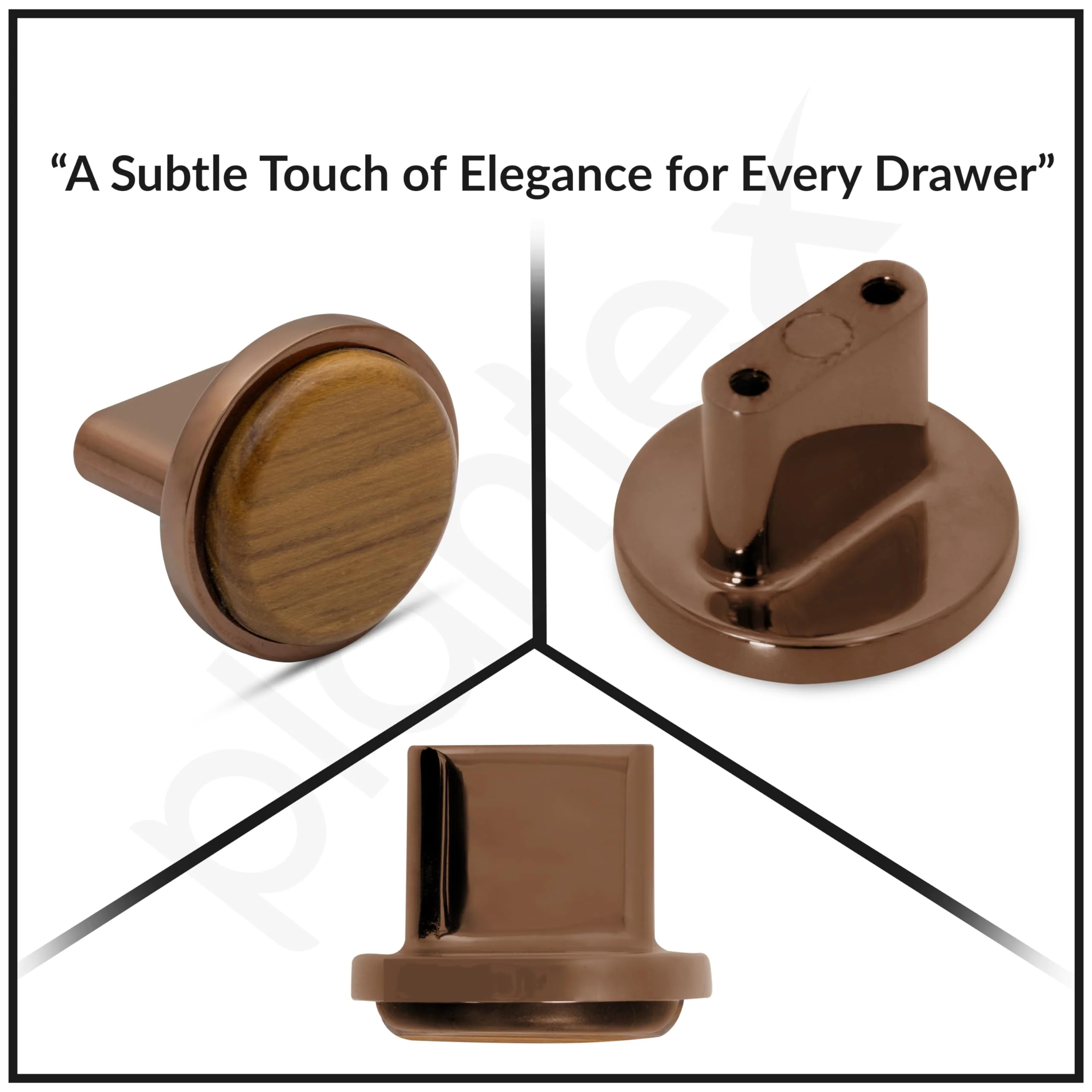 Plantex Knobs for Drawer/Round Drawer Knobs/Knobs for Cabinets/Pull-Push Knobs for Kitchen/Bedroom Drawer - Pack of 1 (Small, Rose Gold & Wood) - Image 5