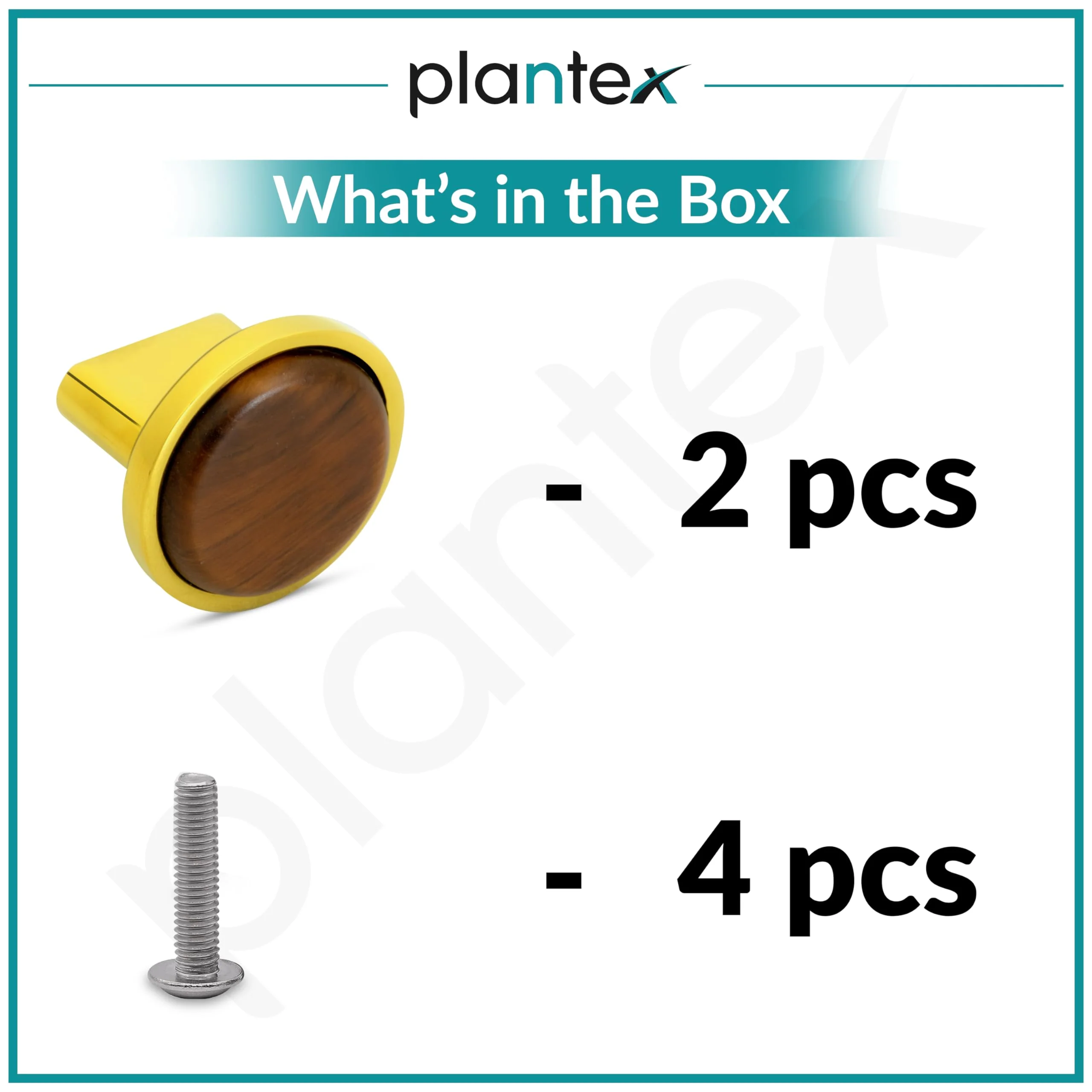 Plantex Knobs for Drawer/Round Drawer Knobs/Knobs for Cabinets/Pull-Push Knobs for Kitchen/Bedroom Drawer - Pack of 2 (Small, Gold & Wood) - Image 5