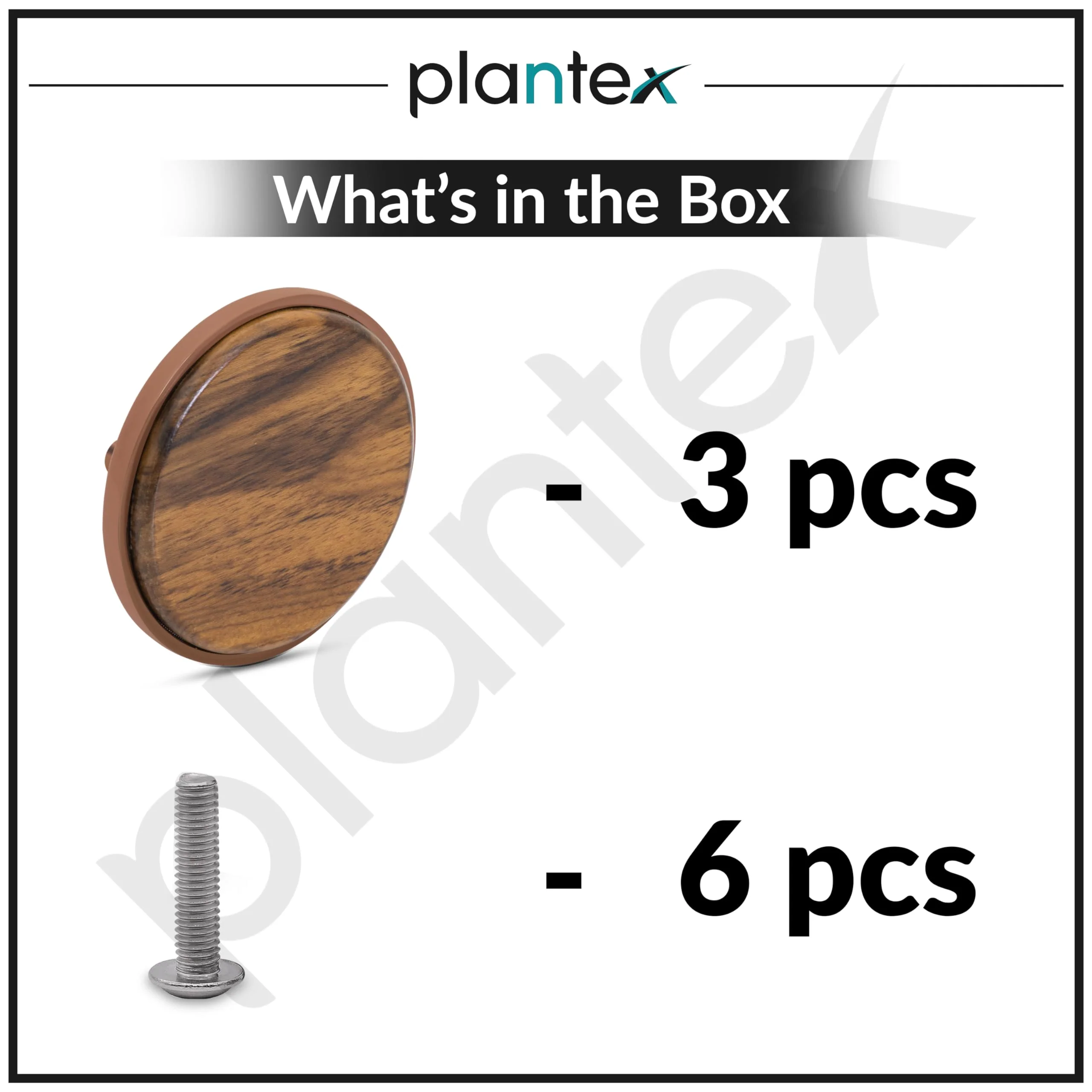 Plantex Knobs for Drawer/Round Drawer Knobs/Knobs for Cabinets/Pull-Push Knobs for Kitchen/Bedroom Drawer - Pack of 3 (Big, Rose Gold & Wood) - Image 5