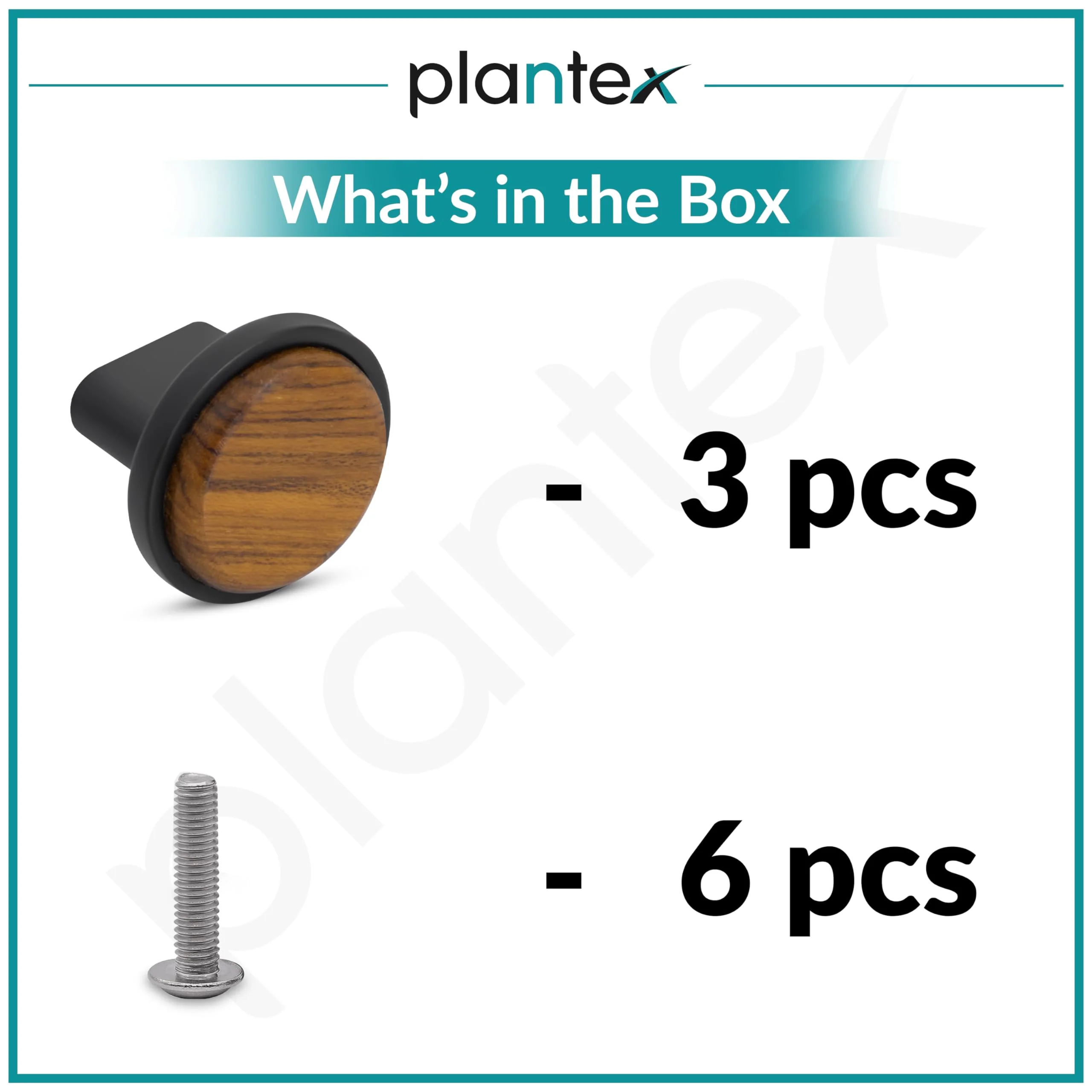 Plantex Knobs for Drawer/Round Drawer Knobs/Knobs for Cabinets/Pull-Push Knobs for Kitchen/Bedroom Drawer - Pack of 3 (Small, Black & Wood) - Image 5