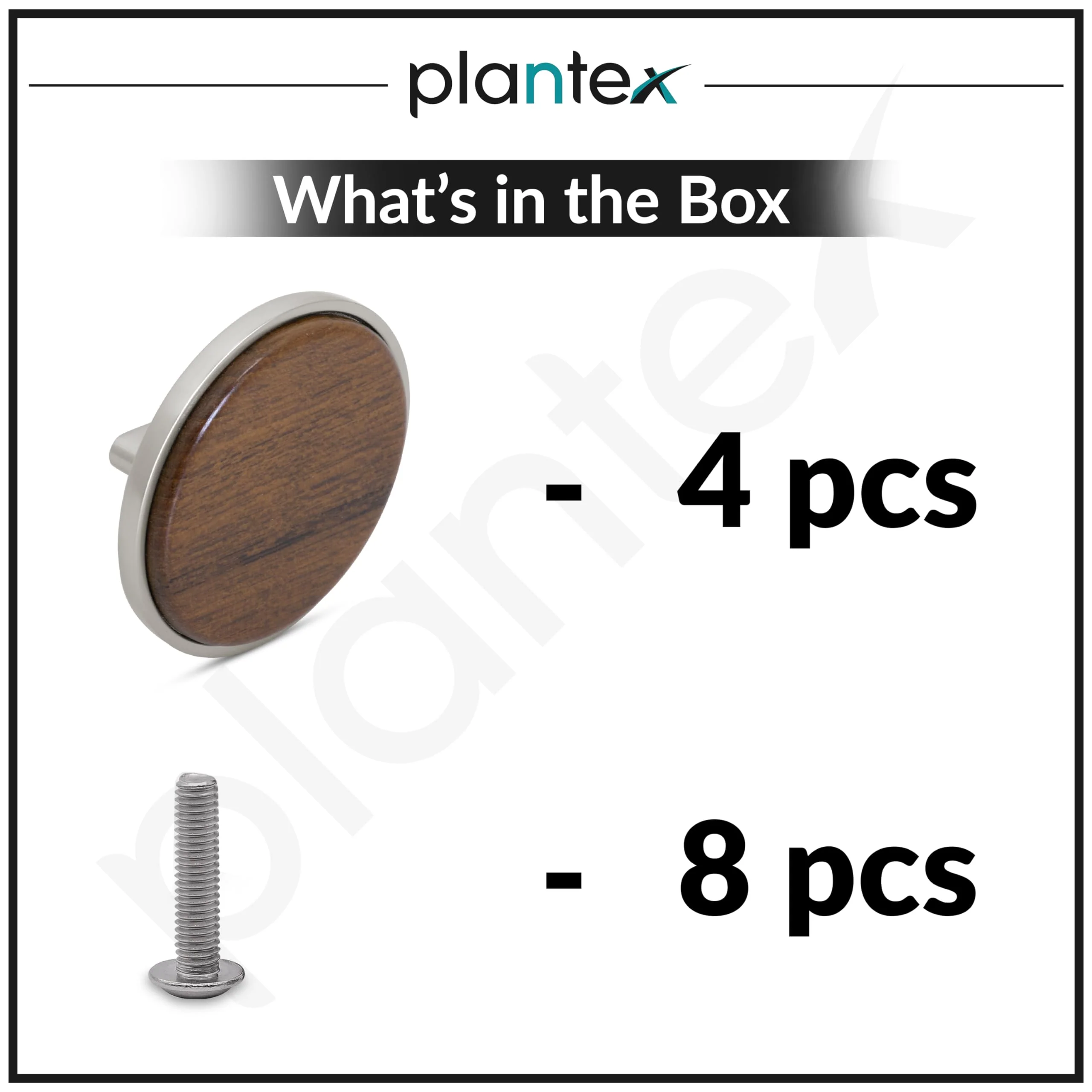 Plantex Knobs for Drawer/Round Drawer Knobs/Knobs for Cabinets/Pull-Push Knobs for Kitchen/Bedroom Drawer - Pack of 4 (Big, Satin & Wood) - Image 5