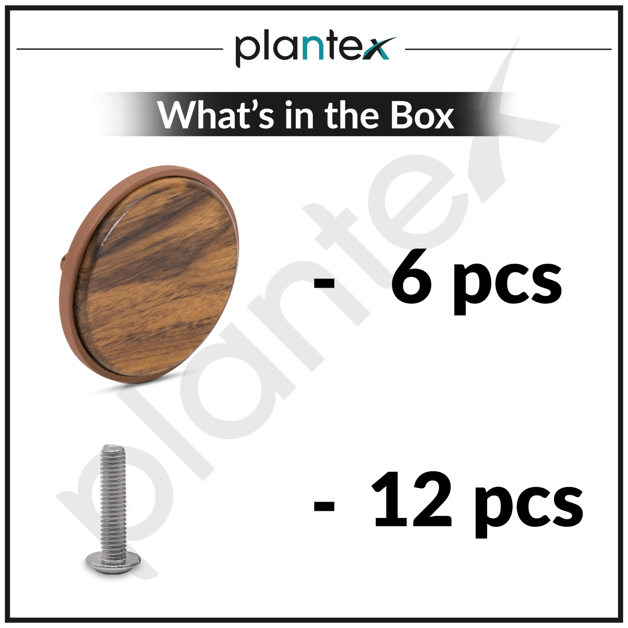 Plantex Knobs for Drawer/Round Drawer Knobs/Knobs for Cabinets/Pull-Push Knobs for Kitchen/Bedroom Drawer - Pack of 6 (Big, Rose Gold & Wood) - Image 5