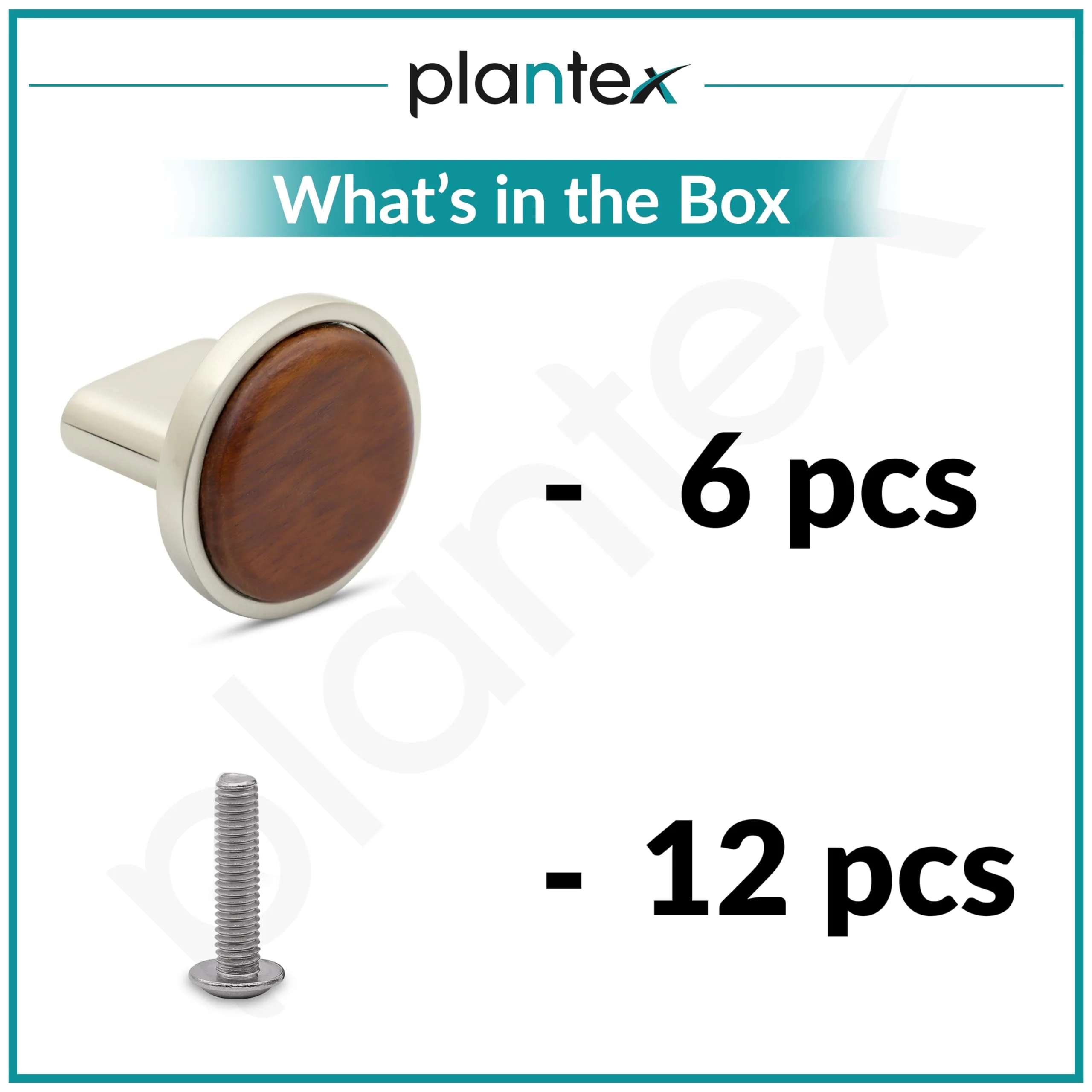 Plantex Knobs for Drawer/Round Drawer Knobs/Knobs for Cabinets/Pull-Push Knobs for Kitchen/Bedroom Drawer - Pack of 6 (Small, Satin & Wood) - Image 5