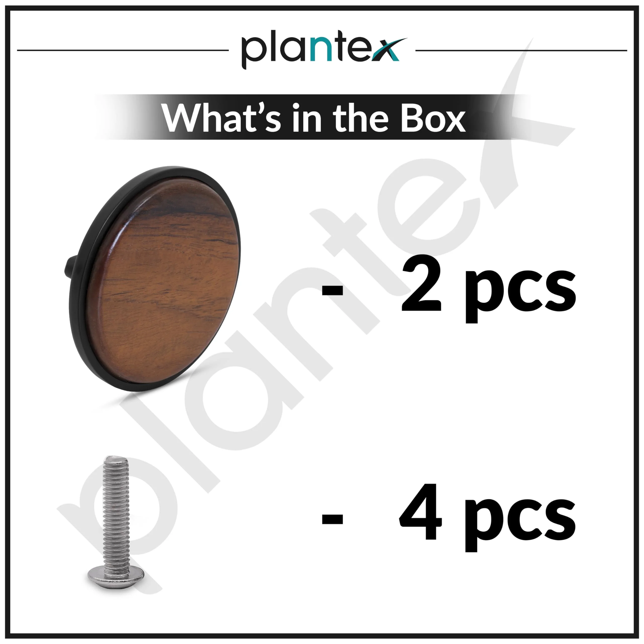 Plantex Knobs for Drawer | Round Drawer Knobs | Knobs for Cabinets | Pull-Push Knobs for Kitchen | Wardrobe Drawer Knobs - Pack of 2 (Big, Black & Wood) - Image 5