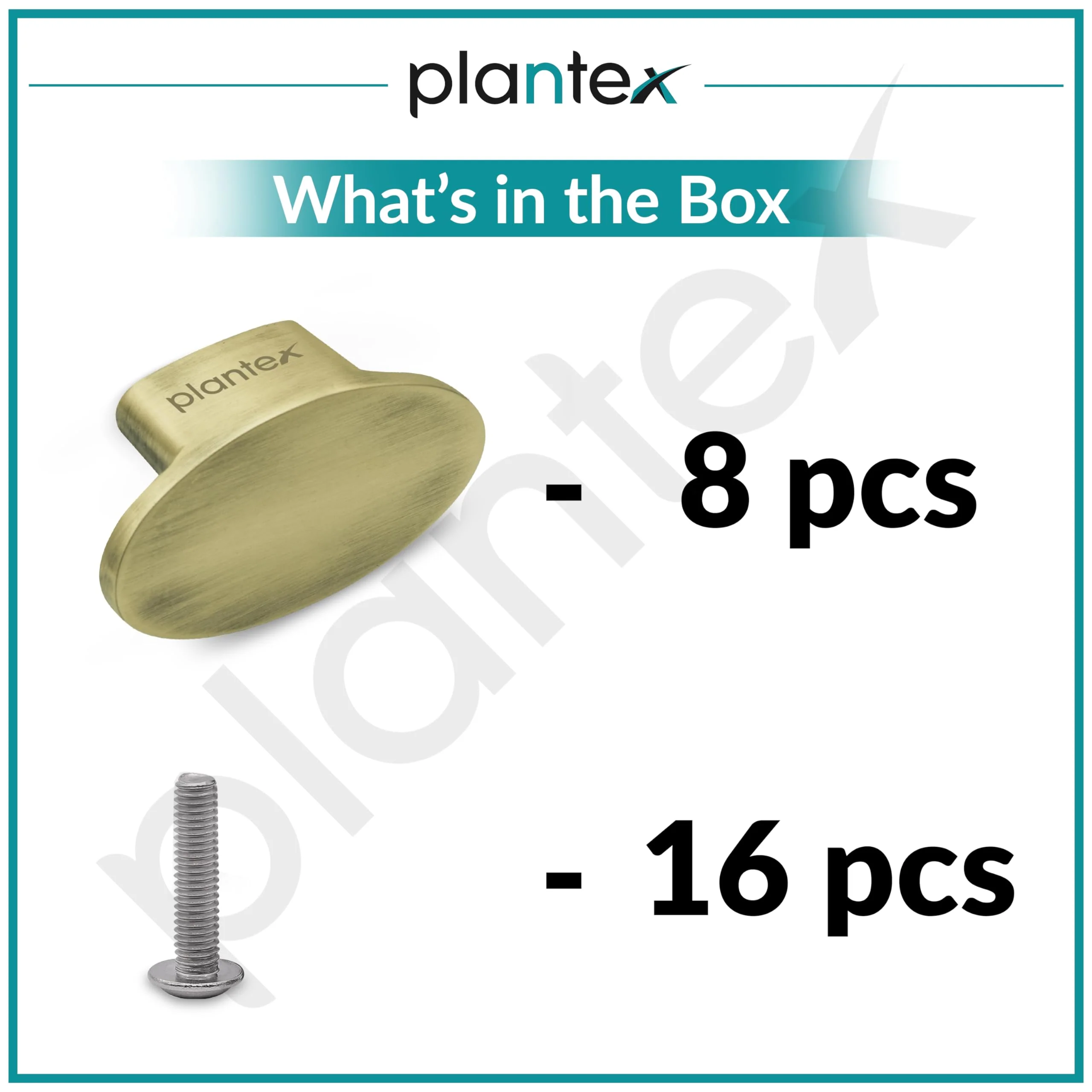 Plantex Knobs for Drawer/Small Drawer Knob/Knob for Cabinets/Pull-Push Knobs for Kitchen/Bedroom Drawer - Pack of 8 (Oval, Brass Antique) - Image 6