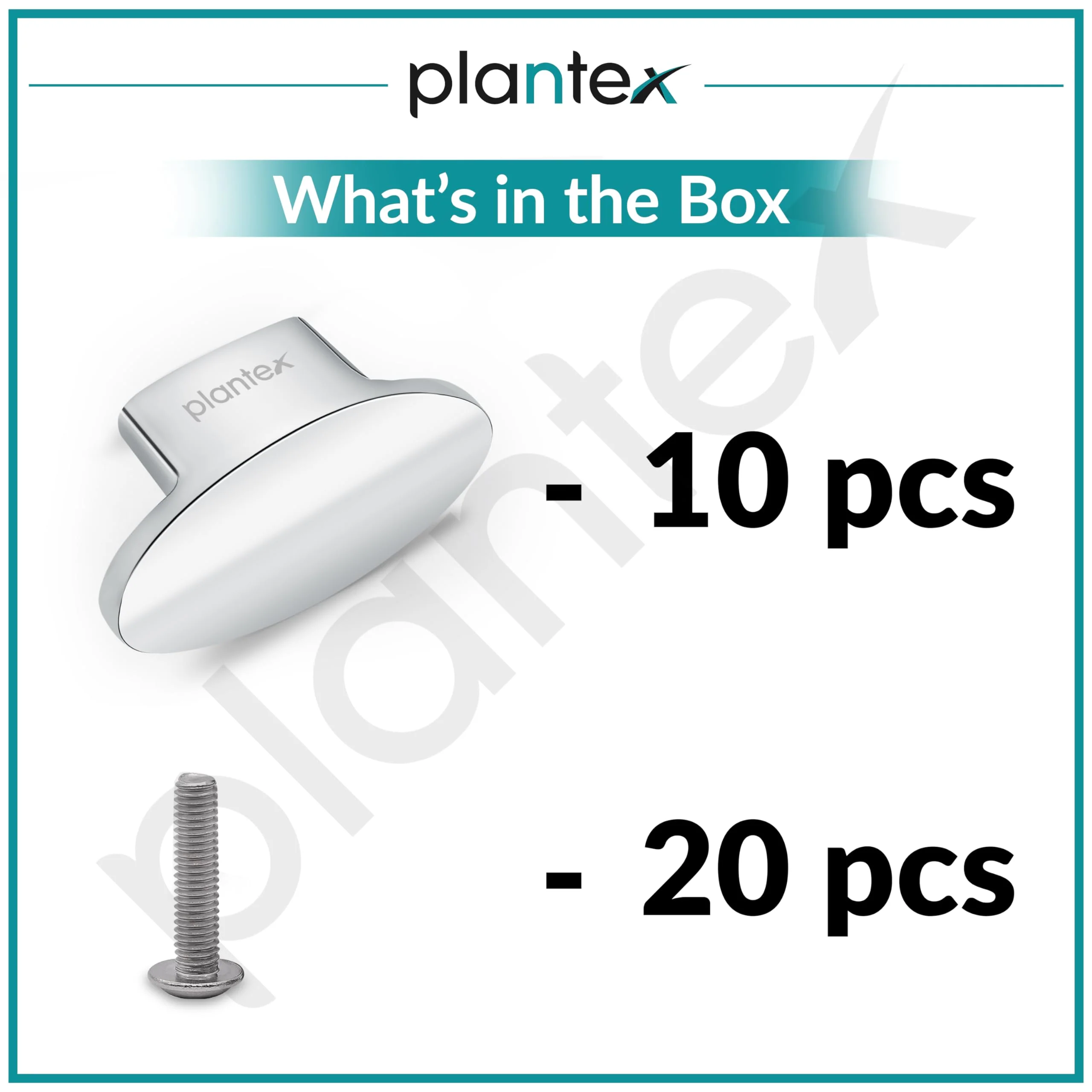 Plantex Knobs for Drawer/Small Drawer Knobs/Knobs for Cabinets/Pull-Push Knobs for Kitchen/Bedroom Drawer - Pack of 10 (Oval, Chrome) - Image 6