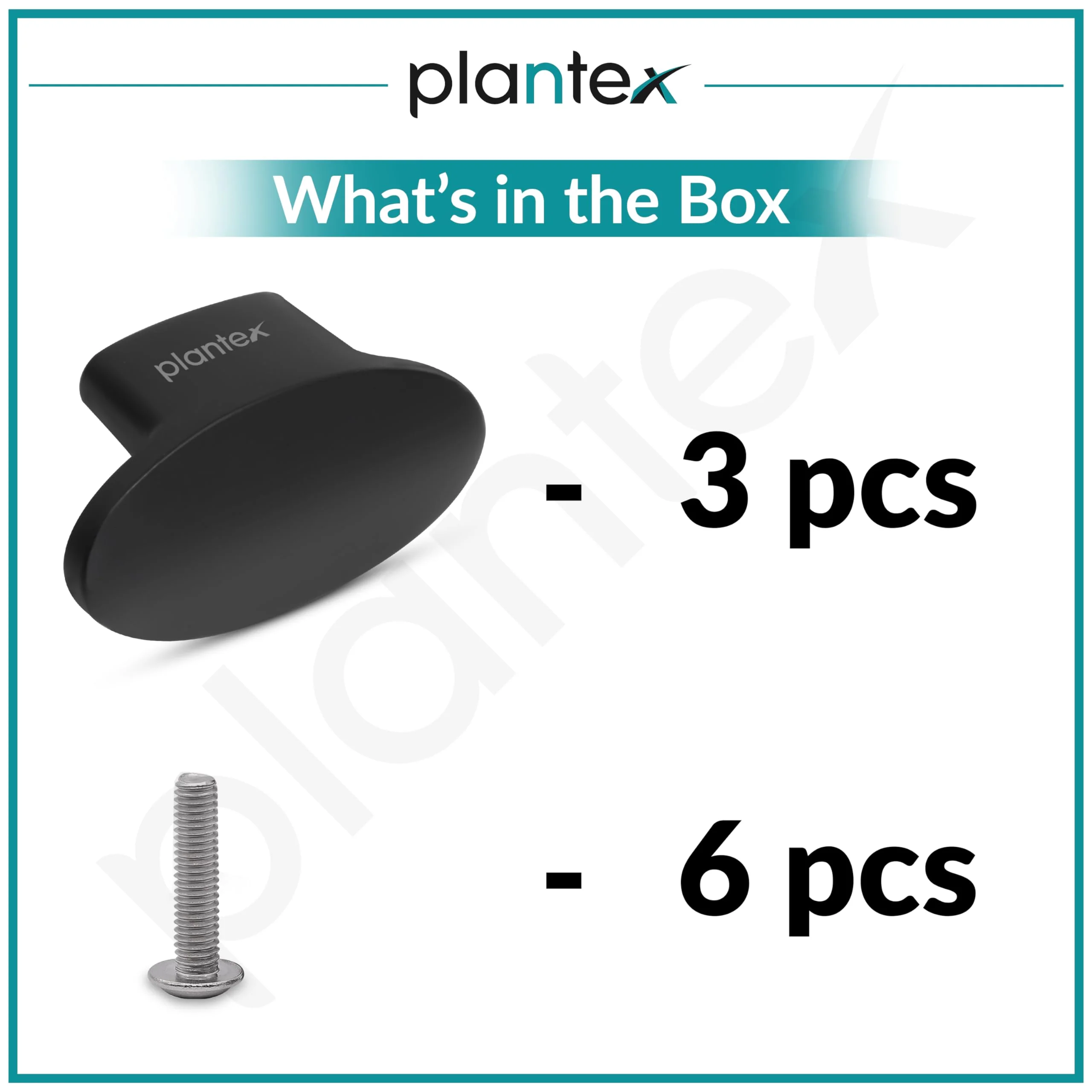Plantex Knobs for Drawer/Small Drawer Knobs/Knobs for Cabinets/Pull-Push Knobs for Kitchen/Bedroom Drawer - Pack of 3 (Oval, Black) - Image 6