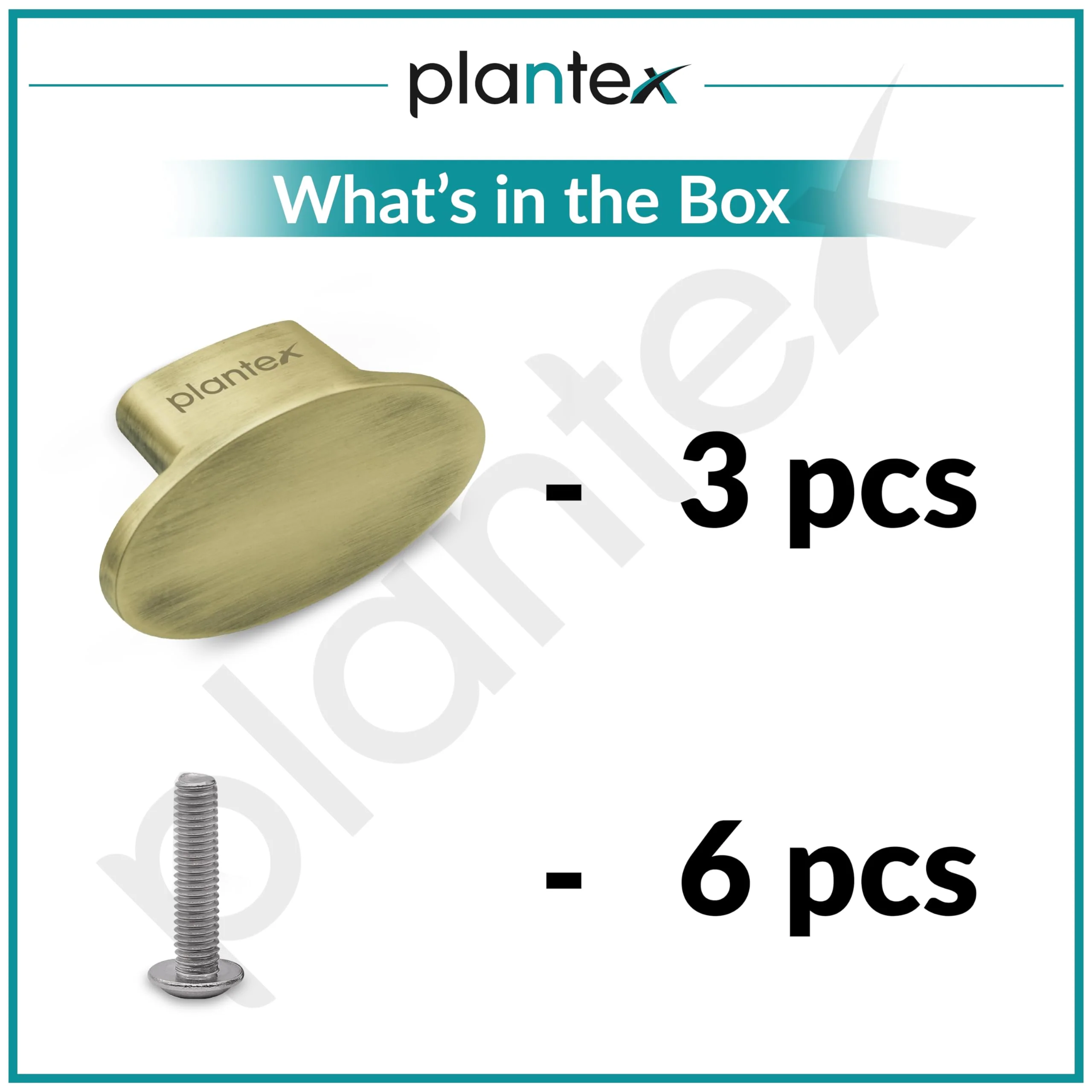 Plantex Knobs for Drawer/Small Drawer Knobs/Knobs for Cabinets/Pull-Push Knobs for Kitchen/Bedroom Drawer - Pack of 3 (Oval, Brass Antique) - Image 6