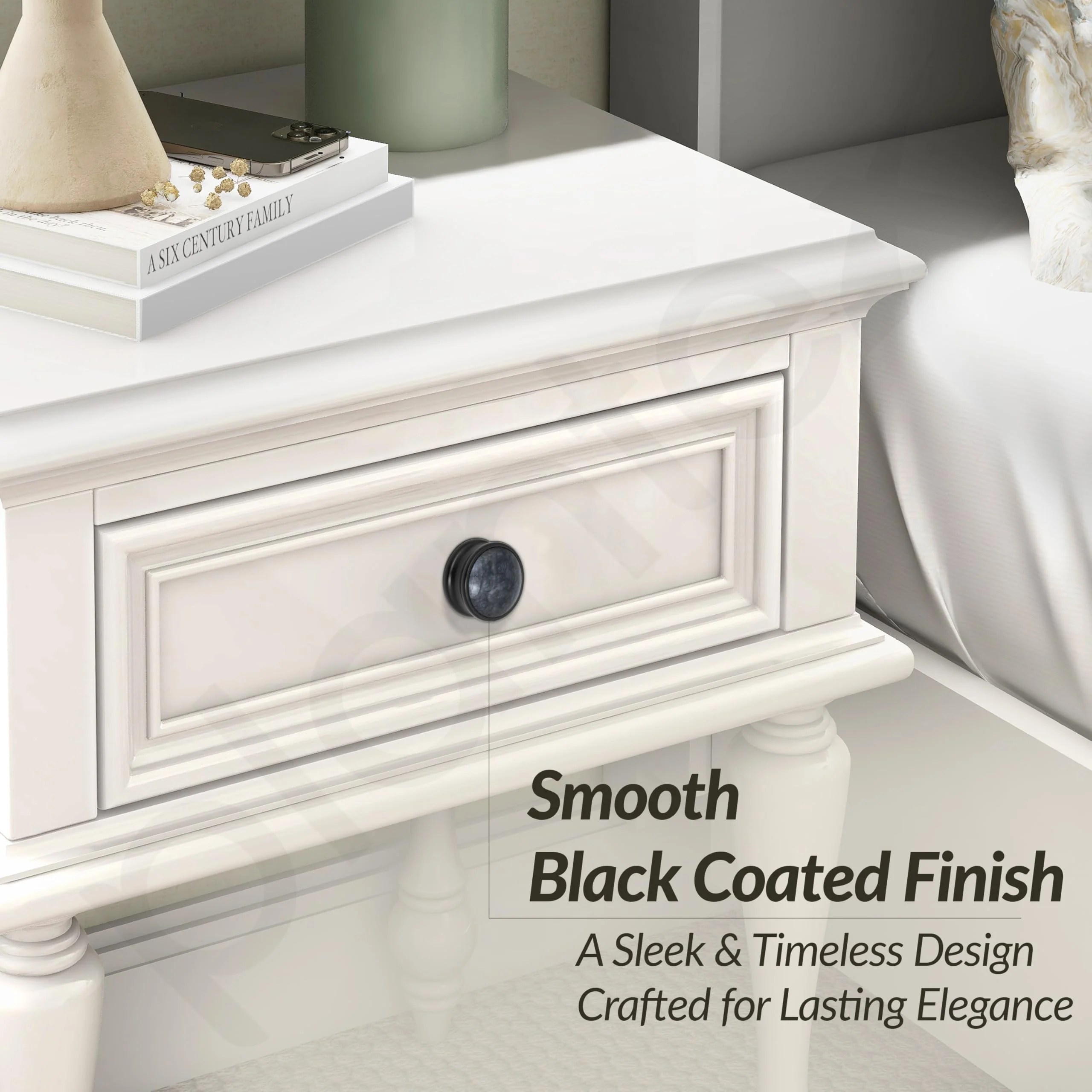 Plantex Knobs for Drawers/Drawer Knobs/Round Knob for Cabinets/Pull-Push Knob for Kitchen/Bedroom/Office Drawer - Pack of 1 (Black) - Image 4