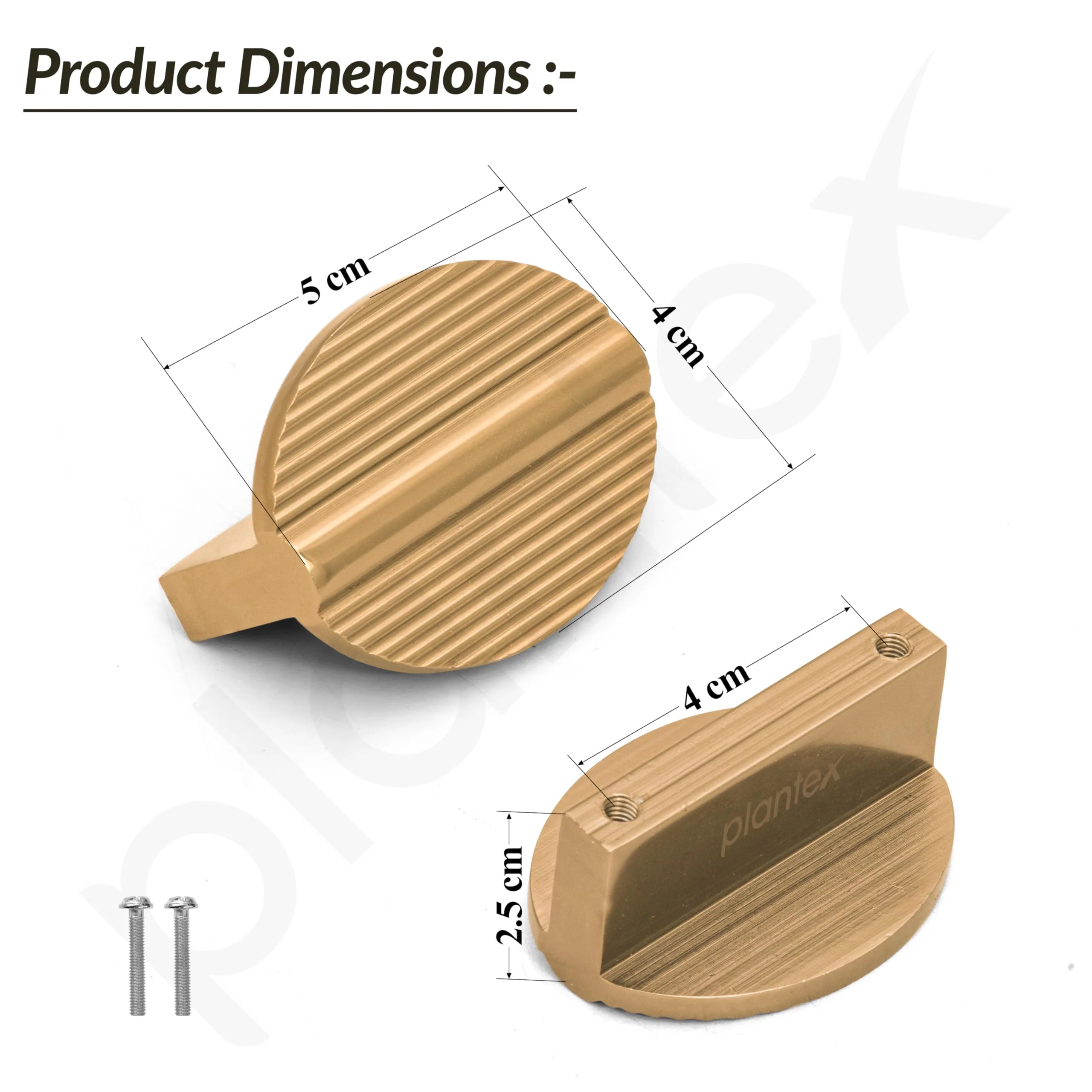 Plantex Knobs for Drawers/Round Drawer Knobs for Cabinets/Pull-Push Knobs for Kitchen/Bedroom/Drawer - Pack of 1 (Gold) - Image 4