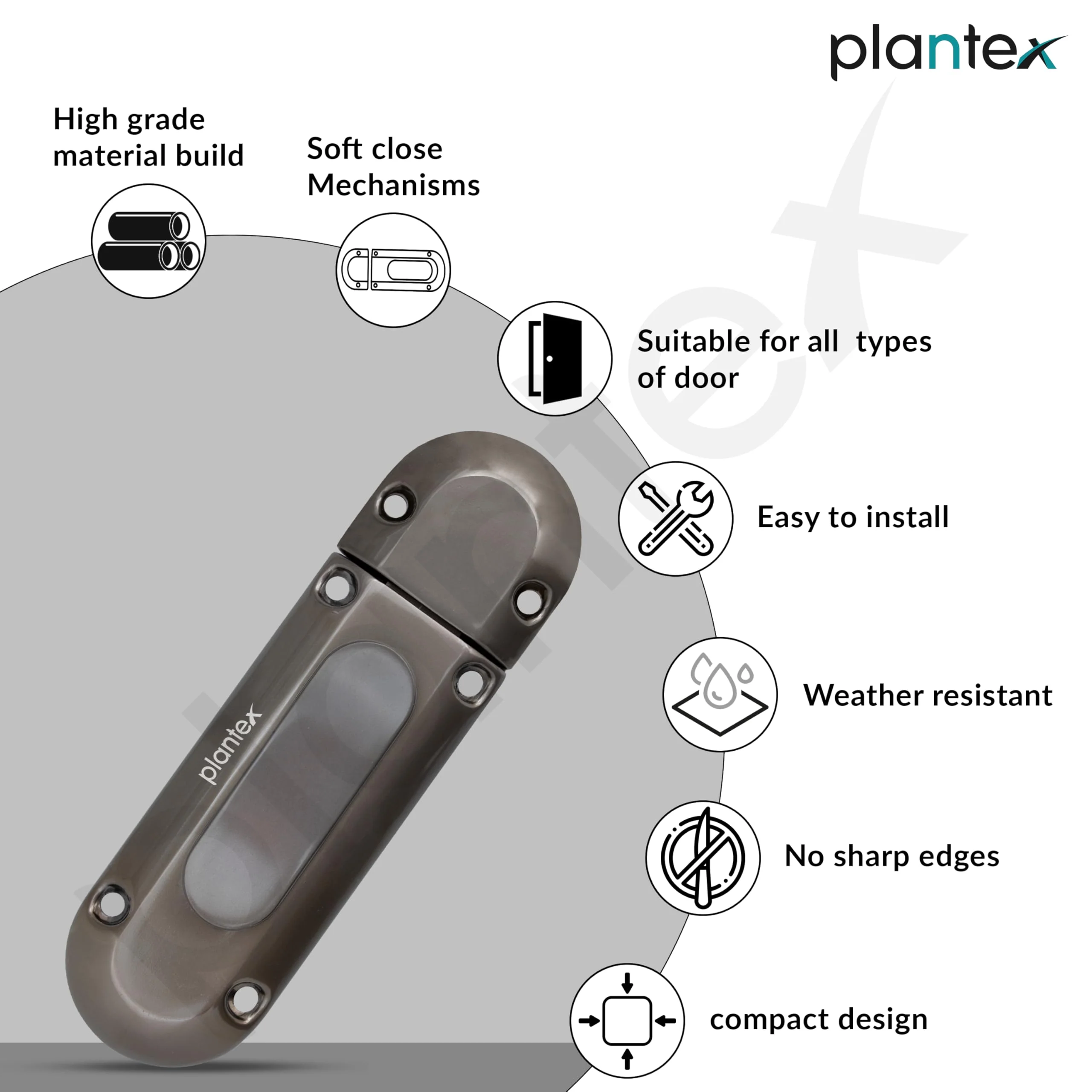 Plantex Latch Lock for Main Door/Door Latch for Bathroom/Door Lock Latch for Home/Office/Bedroom/Door Stopper - Pack of 1 (Satin Black) - Image 4