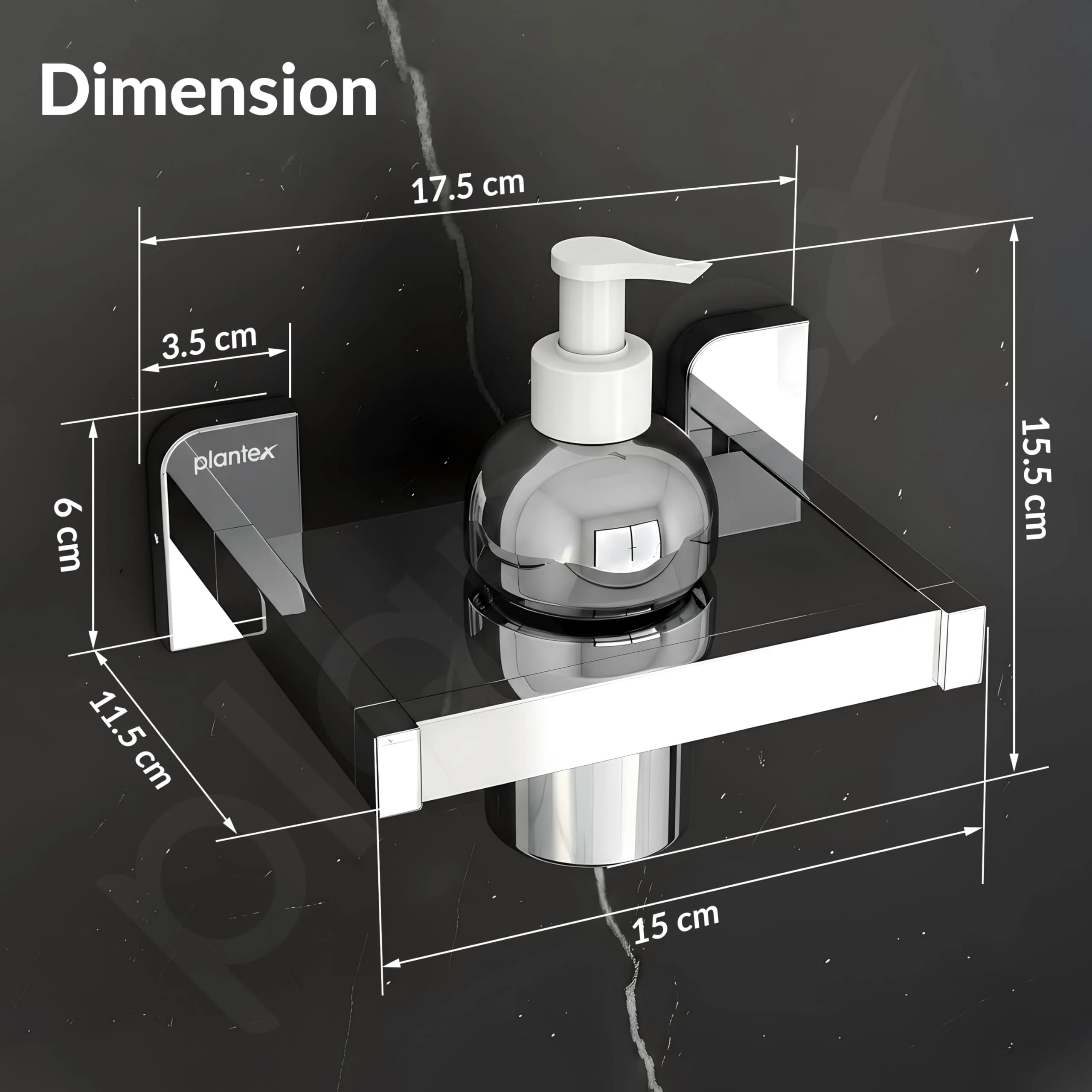 Plantex Liquid Soap Dispenser for Bathroom/304 Grade Stainless Steel Shampoo Dispenser/Handwash Dispense/Bathroom Accessories - Pack of 1 (1910, Chrome) - Image 4