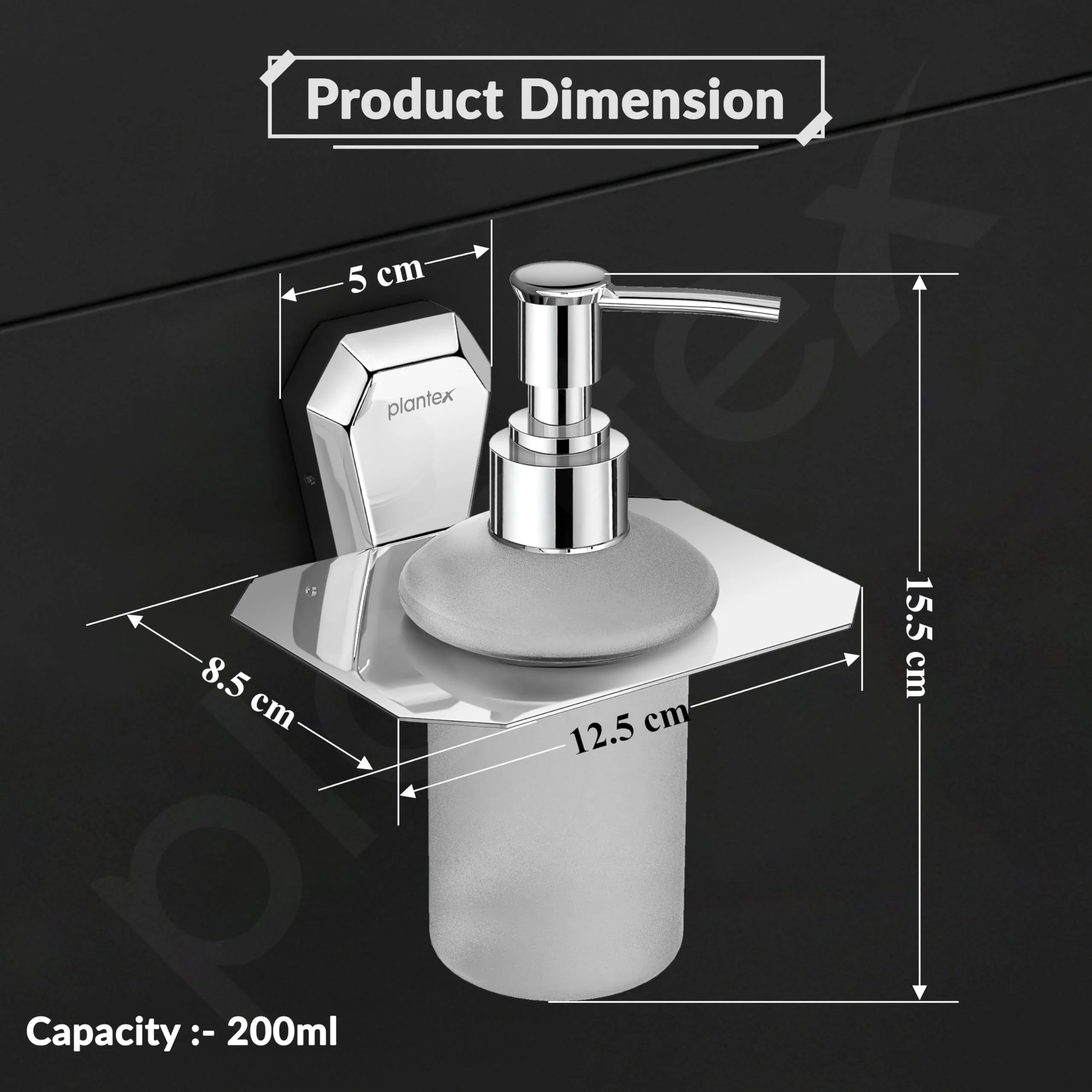 Plantex Liquid Soap Dispenser for Bathroom/304 Grade Stainless Steel Shampoo Dispenser/Handwash Dispenser/Bathroom Accessories - Pack of 1 (PM-2407, Chrome) - Image 4