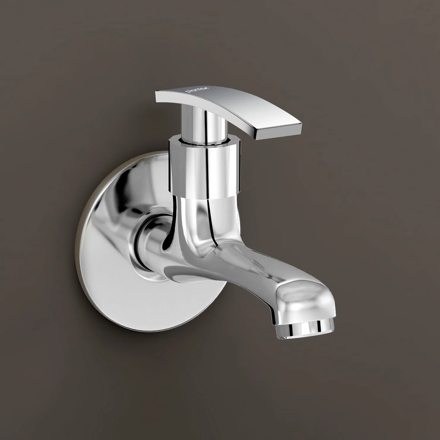 Plantex Long Body Bib Cock for Bathroom with Water Saving Aerator/Wall Mount BibTap with Wall Flange and Teflon Tape for Bathroom (Samar-1262-Chrome Finish) - Image 6