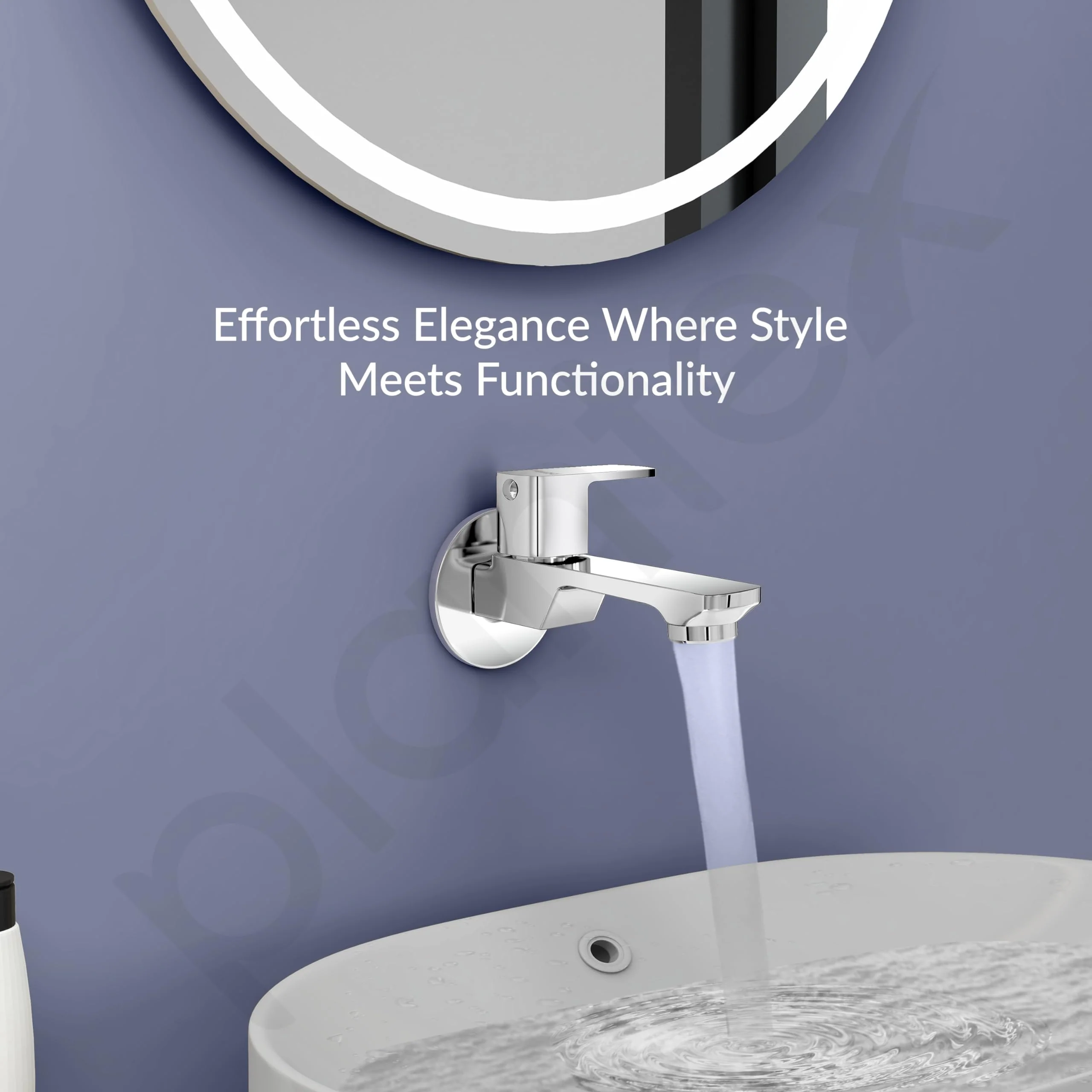 Plantex Long Body Bib Cock Water Tap with Water Saving Nozzle for Kitchen Tap and Brass Spindle/Bib Tap with Wall Flange and Teflon Tape for Bathroom - Pack of 2 (SAGA-1292-Chrome) - Image 4