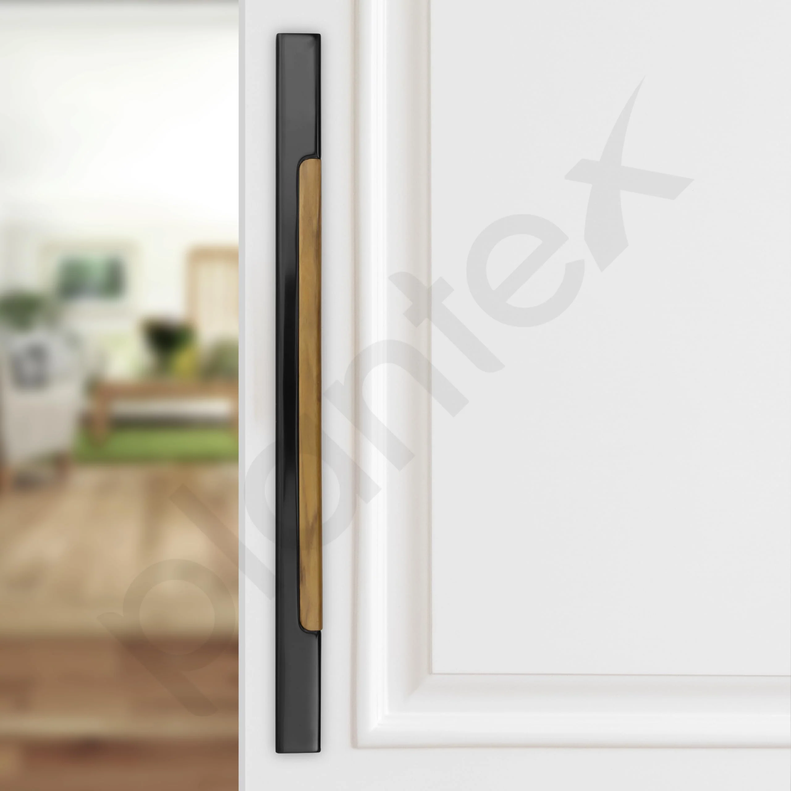 Plantex Main Door Handle - 15 Inch Glass and Wooden Pull-Push Handle - Pack of 1 (S-606-Black and Wood) - 3 Years Warranty - Image 6