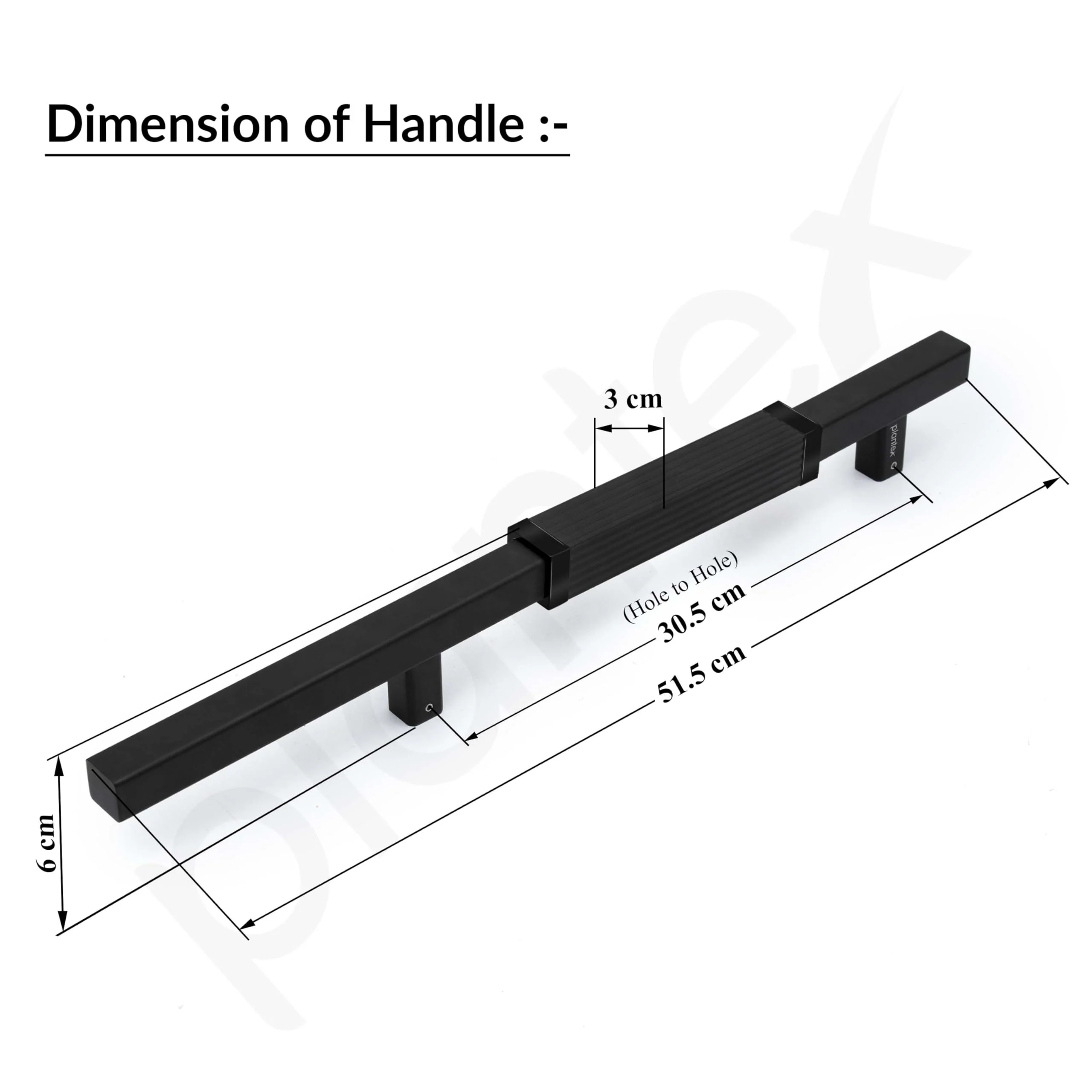 Plantex 20.5 Inch Main Door Handle/Aluminium Door Handle/Pull-Push Door Handle/Door Accessories (Pack of 1, Black) - Image 3