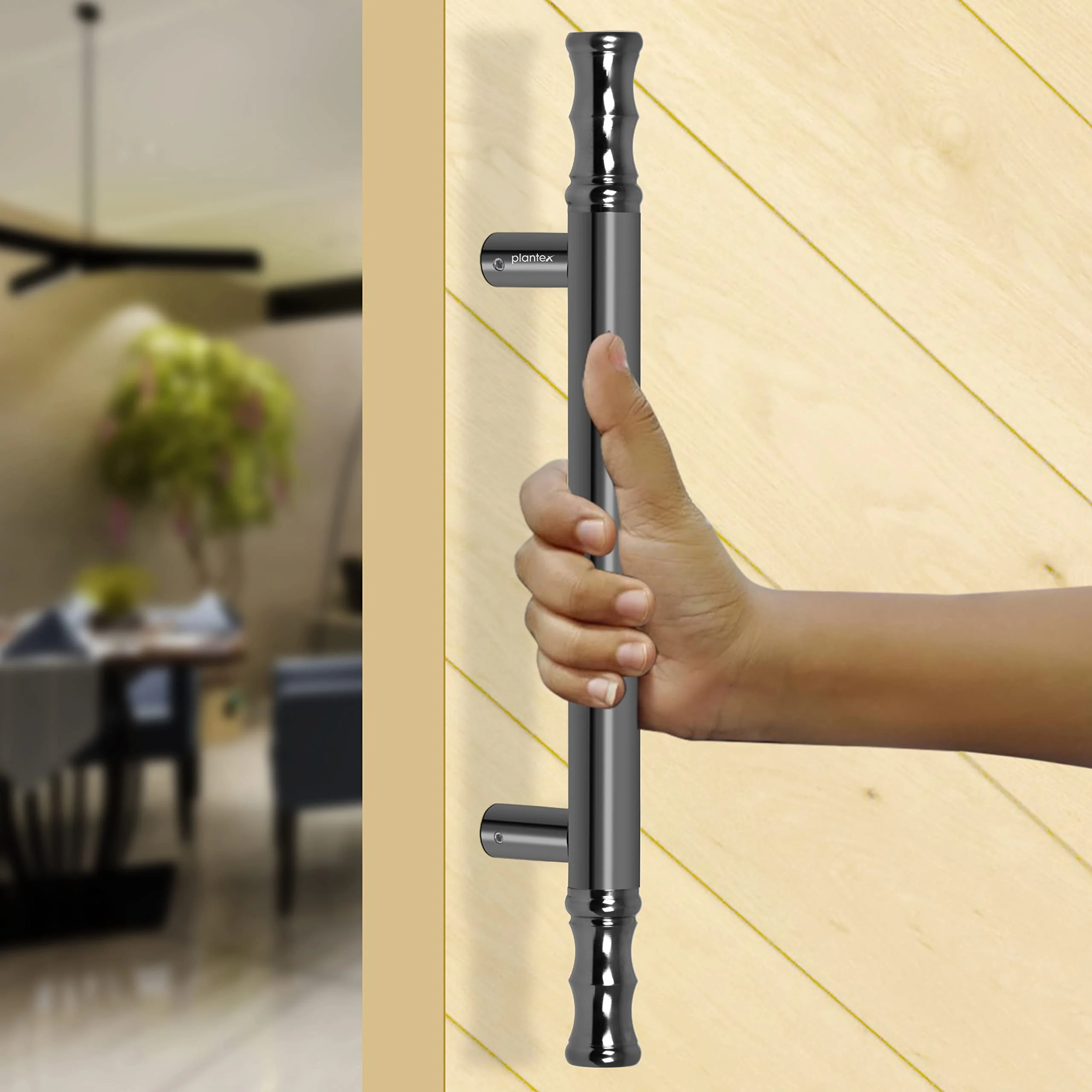 Plantex Main Door Handle - Pull/Push Handle for Wooden & Glass Door - 14 Inch - Gray Glossy - Stainless Steel - 3 Years Warranty - Image 7