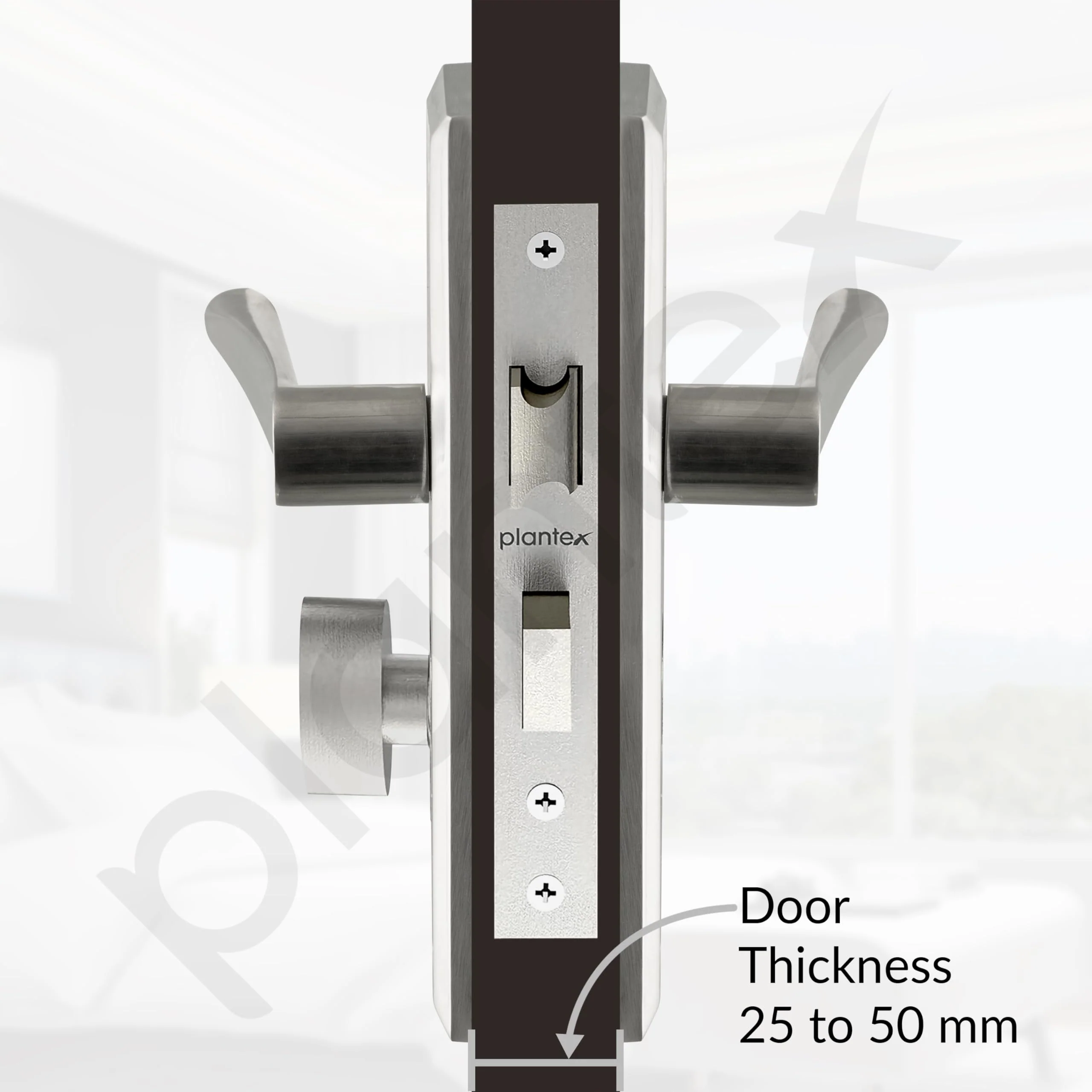 Plantex Main Door Lock Handle Set/6-Lever Locks Mechanism with 3 Years of Warranty/Mortise Lock with 3 Keys, Brass Locks Body & Cylinder(PTP-05 Matt) - Image 5