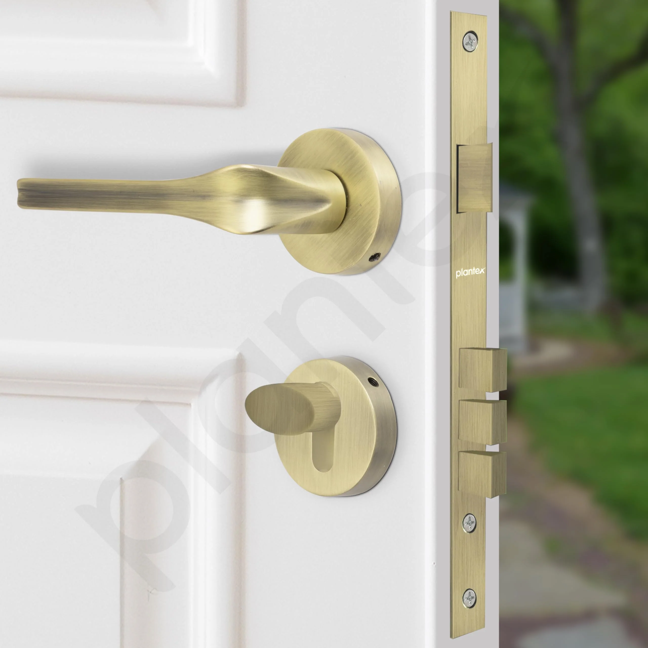 Plantex Main Door Lock/Mortise Lock for Door with 3 Years of Warranty - Robust Door Lock for Home with Brass Lock Body & Cylinder(064- Brass Antique Finish) - Image 3