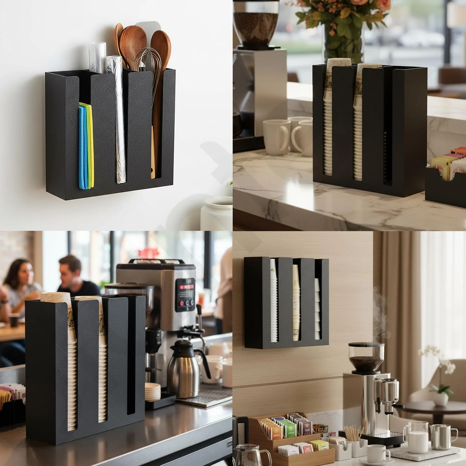 Plantex Metal Cup Holder/Cup Organizer for Kitchen/Cup Holder for Kitchen/3 Column- (Black) - Image 7