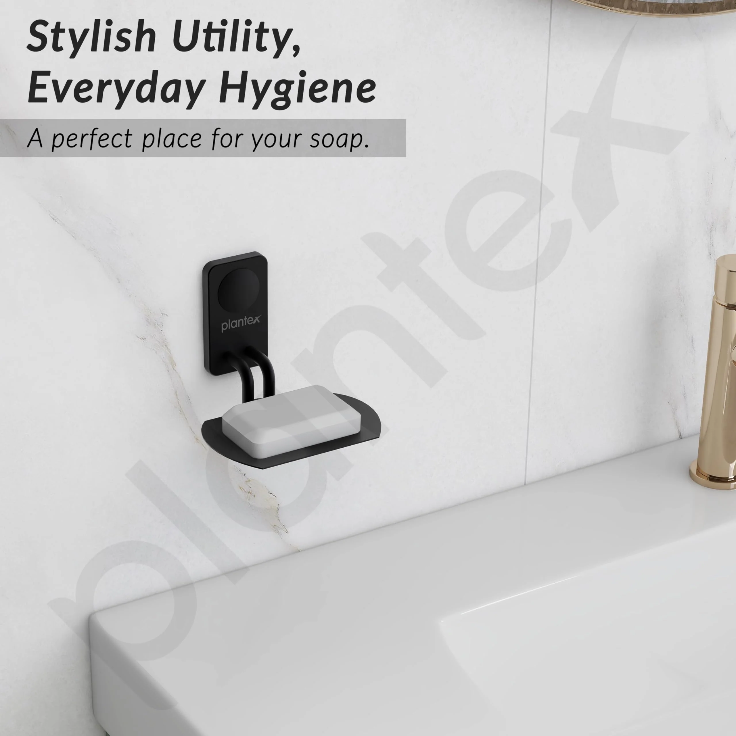 Plantex Metro Platinum Stainless Steel Soap Dish/Soap Stand/Bathroom Soap Holder/Bathroom Accessories - (Black) - Image 7