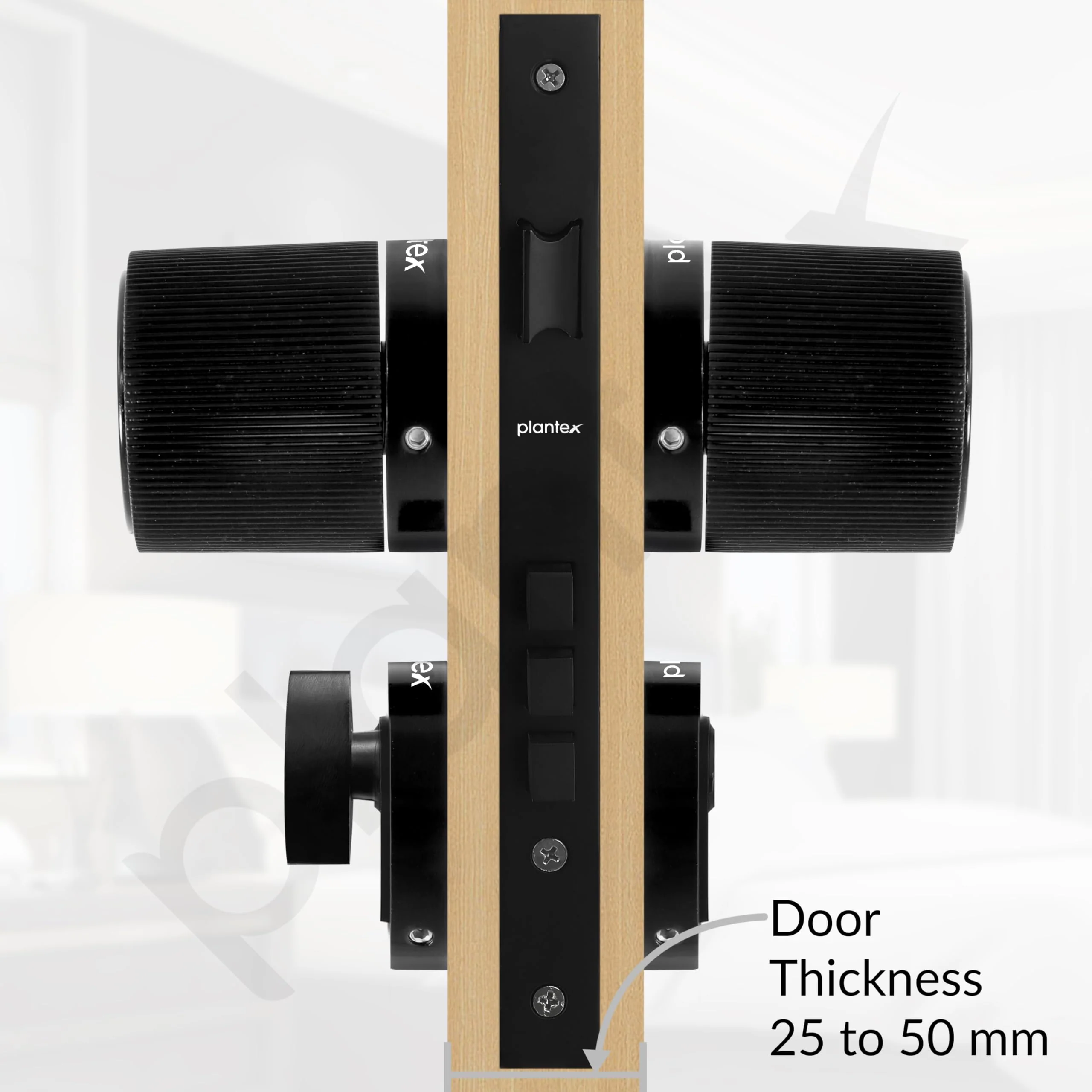 Plantex Mortise Lock for Main Door - Door Accessories (Black) - Image 5