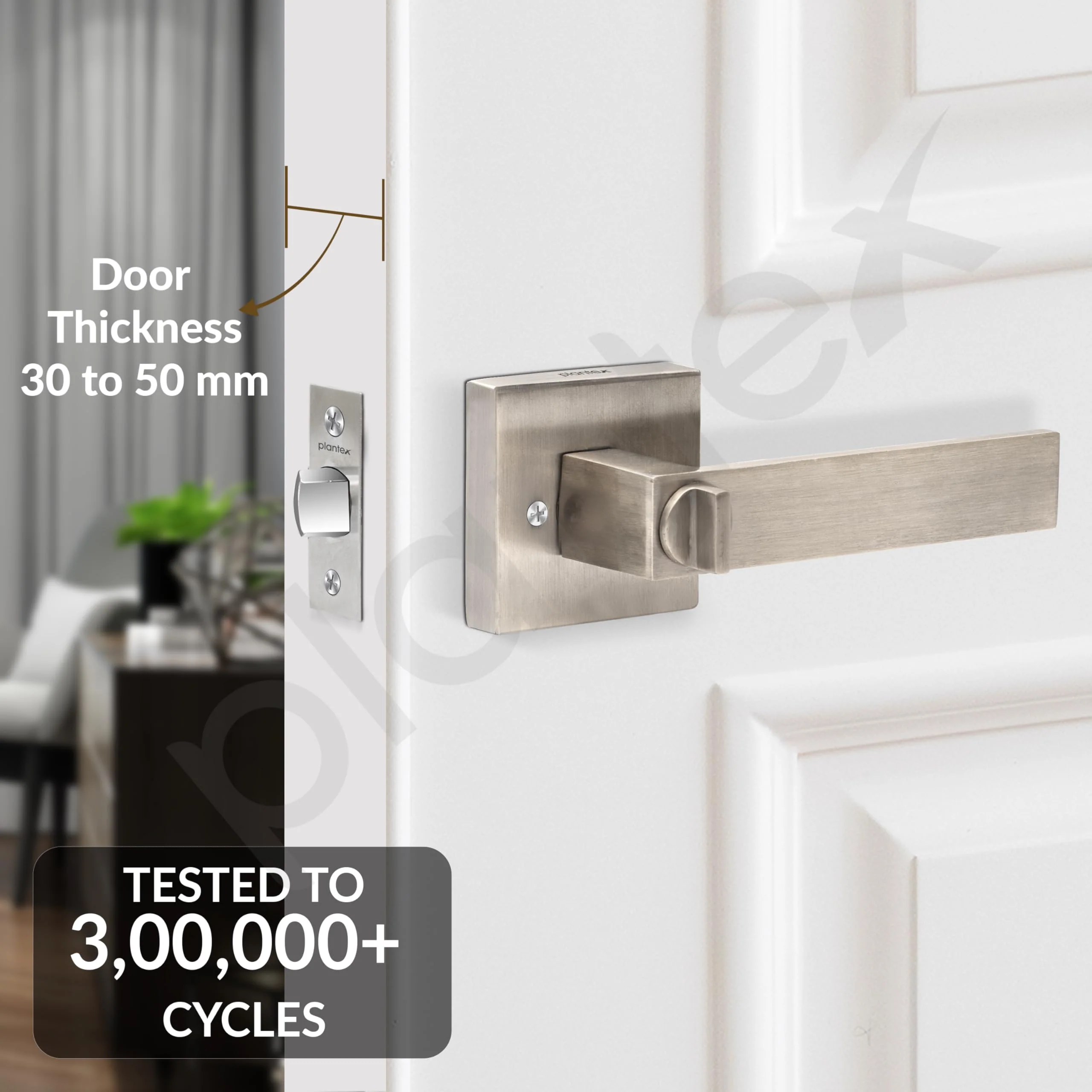 Plantex Mortise Lock Set For Home/Main Door - 3 Computerized Keys, Door Hardware - Pack Of 1 (Satin), Silver - Image 7