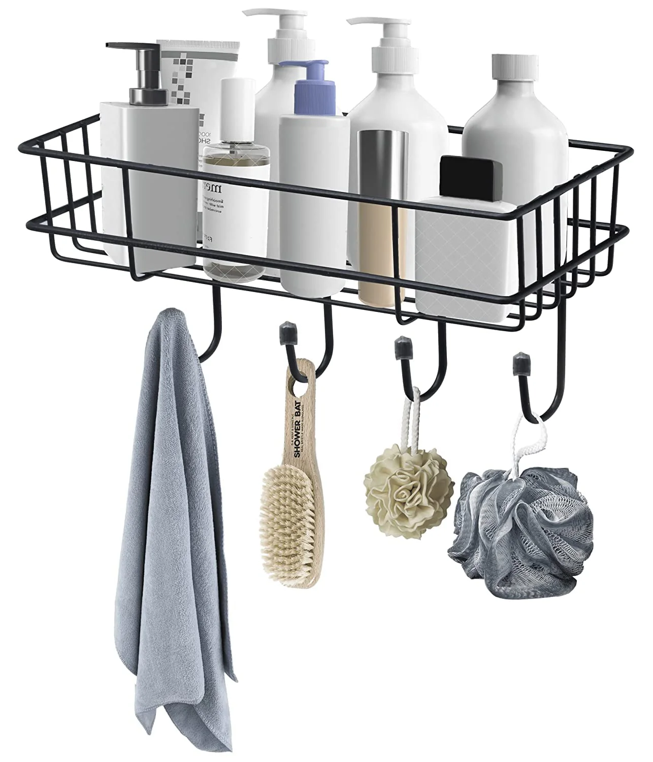 Plantex No Drill Bathroom Organizer/Self-Adhesive Bathroom Shelf/Corner Rack/Multipurpose Kitchen Shelf - Combo of 2 (Black), Alloy Steel - Image 4