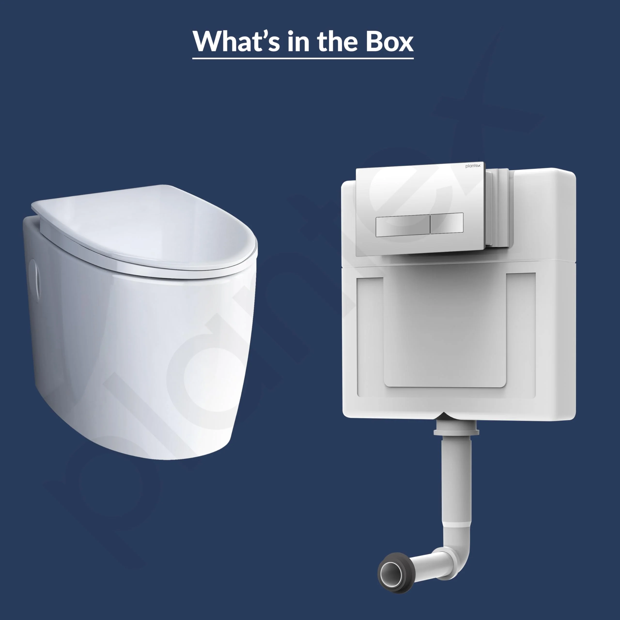Plantex Polyethylene Wall Hung Commode for Toilet with Conceal Flush Tank/Dual Flush/Soft Closing Seat- (White) - Image 6