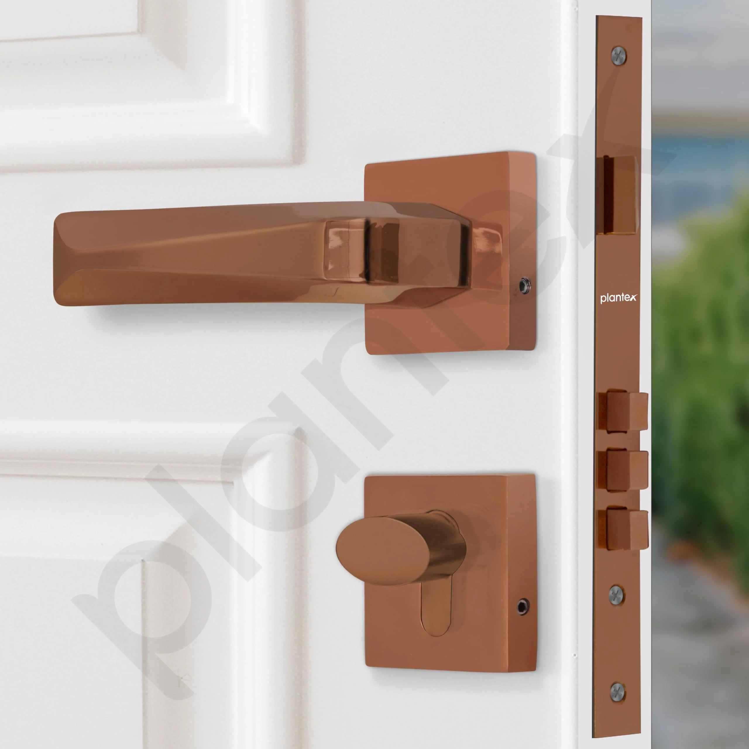 Plantex Premium Mortise Lock with 3 Years of Warranty/Main Door Lock Set for Home/Door Locks (PT-013, Rose Gold) - Image 4