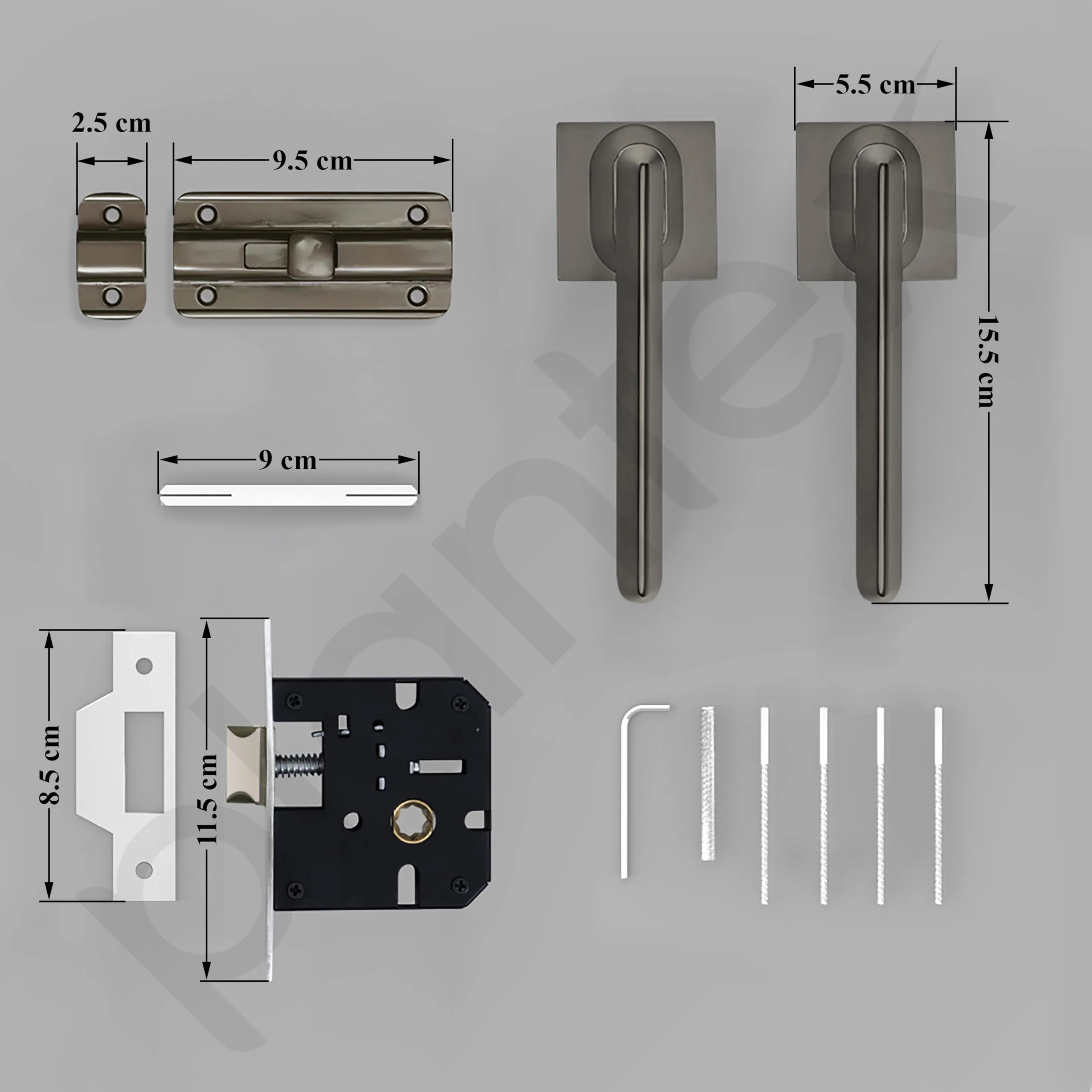 Plantex Premium Heavy-Duty Mortise Door Lock Handle Set for Bathroom/Store Room/Balcony/Office with Baby Latch and Push-Pull Handle - Weatherproof and Keyless (Satin Black-Matt) - Pack of 1 - Image 3