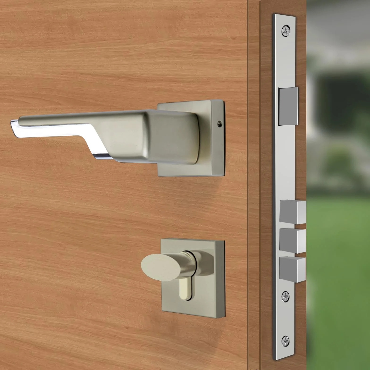 Plantex Premium Main Door Lock for Home with 3 Years of Warranty/Mortise Lock for Door - Main Door Lock Set (7093 - Satin White & Chrome) - Image 4