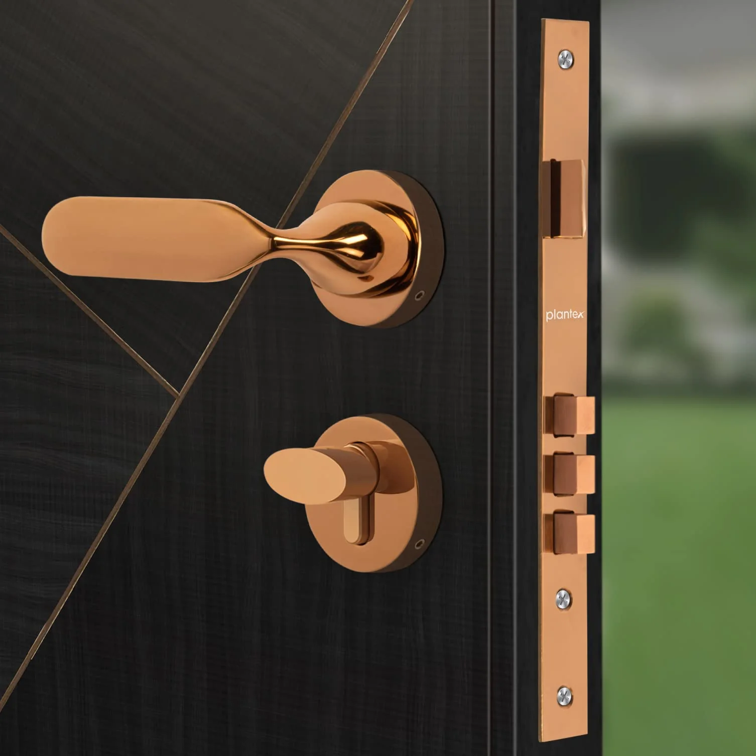 Plantex Premium Door Lock with 3 Years of Warranty/Main Door Locks for Home/Mortise Lock Set for Home (7106 - PVD Choco) - Image 3