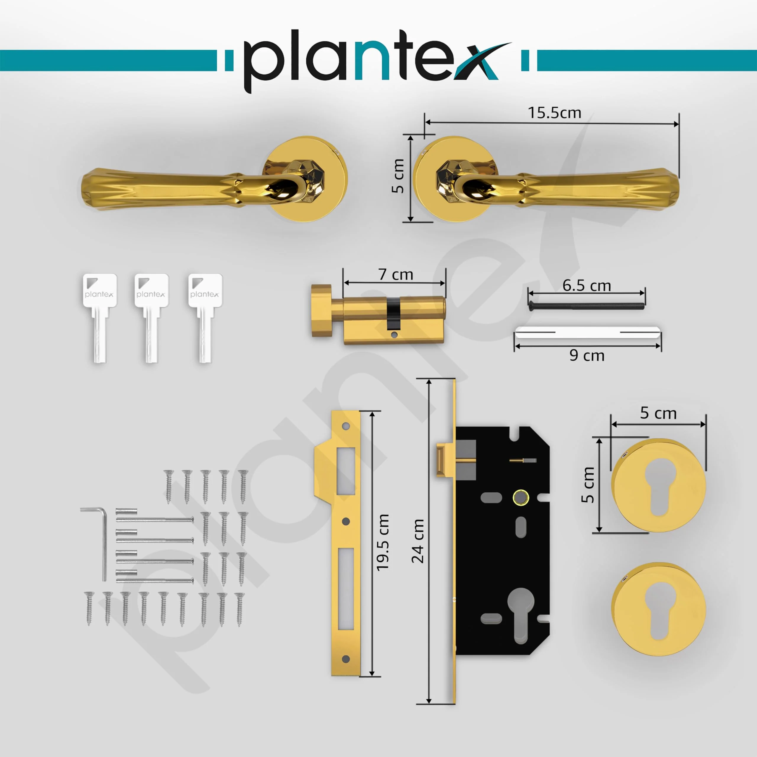 Plantex Premium Door Lock with 3 Years of Warranty/Main Door Locks for Home/Mortise Lock Set for Door (7117 - PVD Gold) - Image 4