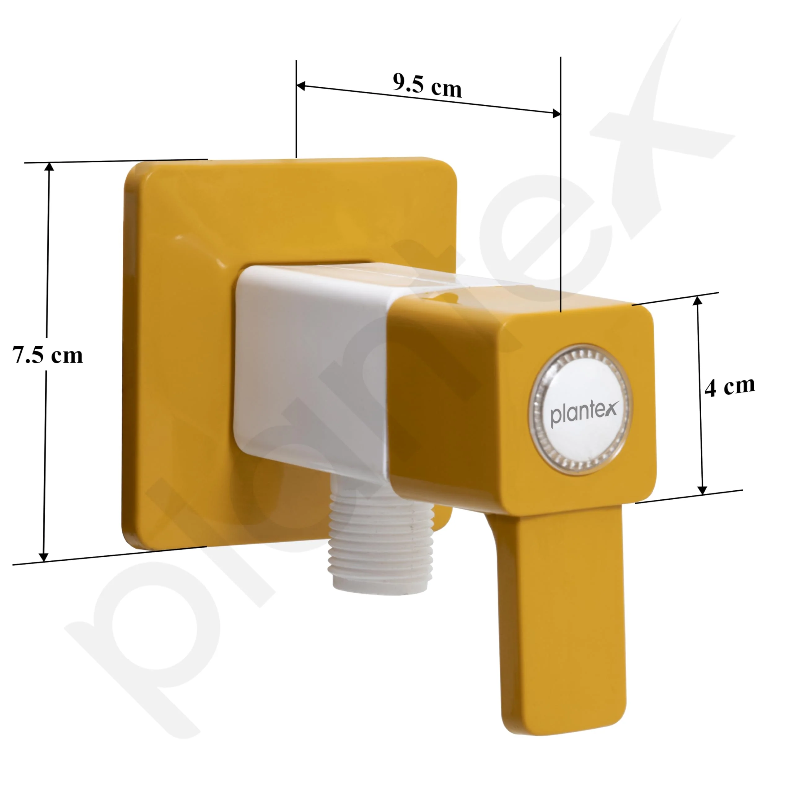 Plantex PTMT EDS-124 Single Way Angle Valve with Wall Flange & Teflon Tape for Bathroom/Angular Stop Cock (Yellow & White) - Image 3