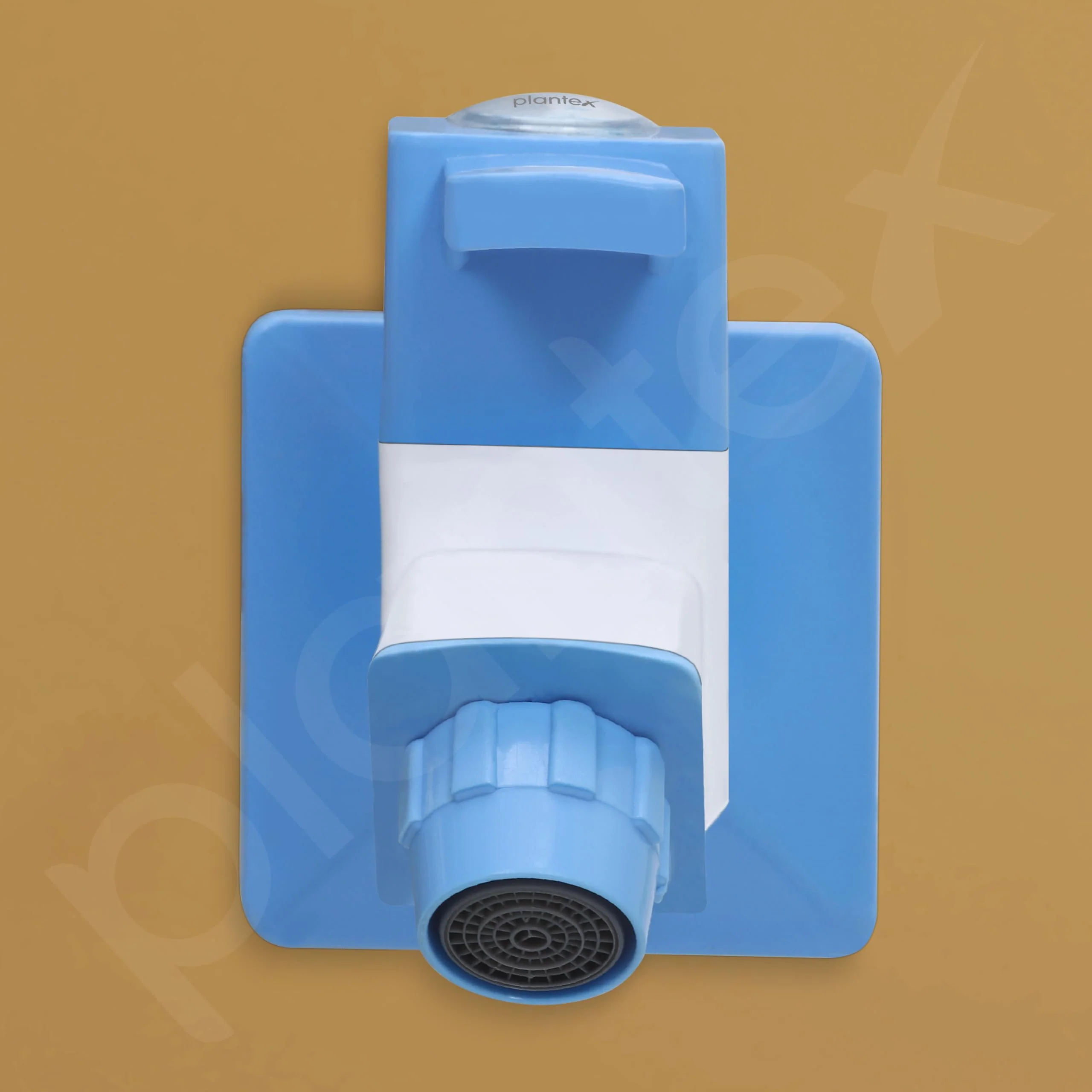Plantex PTMT ES-111 Bib Cock Polished Water Tap For Bathroom With Water Saving Aerator/Bib Tap With Teflon Tape And Plastic Wall Flange (Blue & White) - Image 4