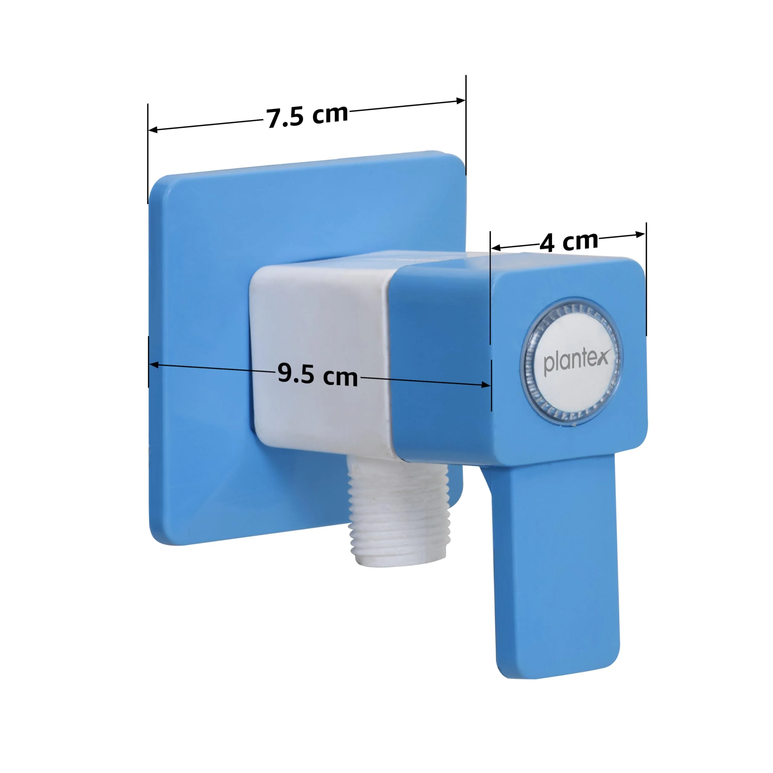 Plantex Ptmt Es-114 Single Way Angle Valve With Plastic Wall Flange And Teflon Tape For Bathroom| Washing Machine| Uncoated Garden Tap (Blue & White) - Image 4