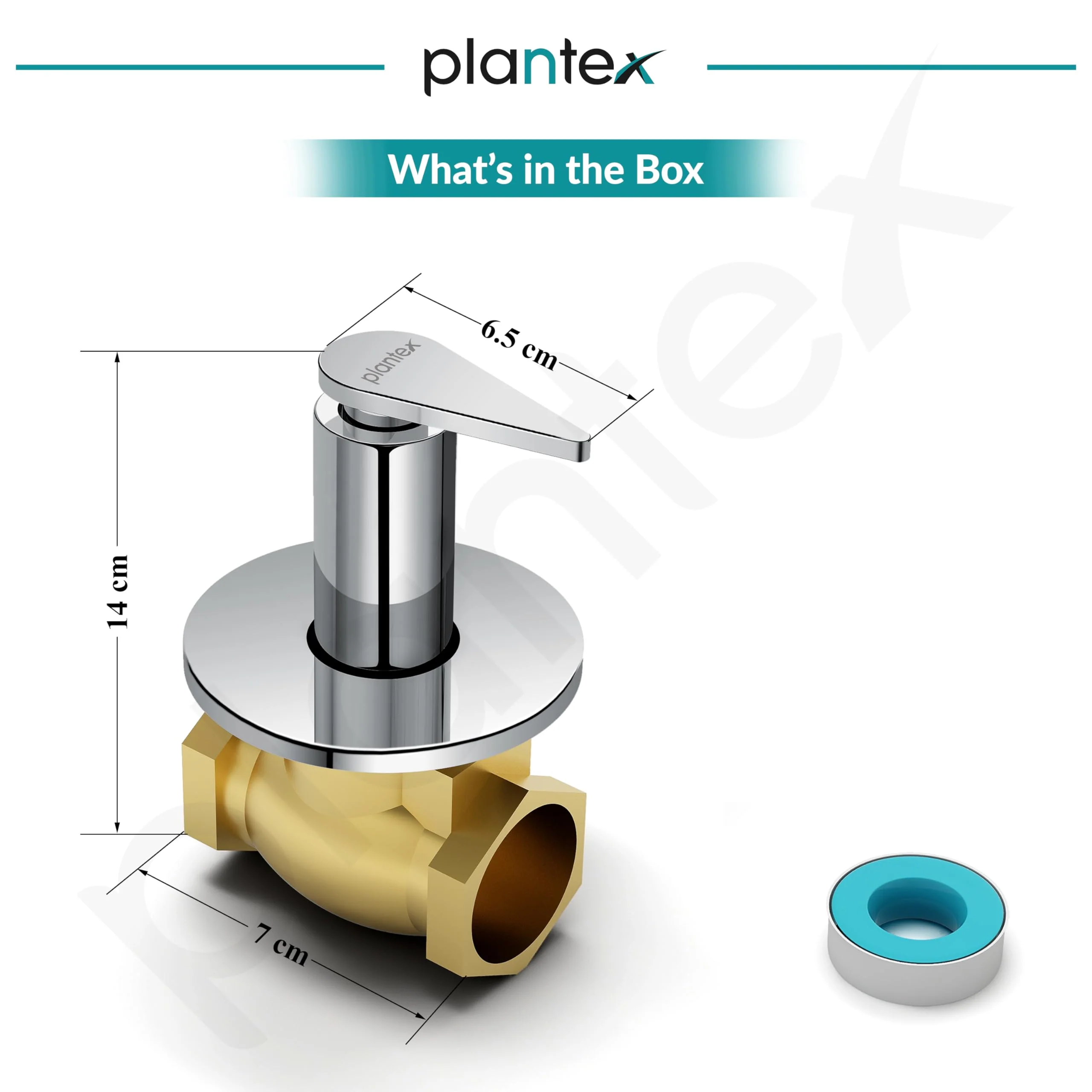 Plantex Pure Brass 25 mm Toilet Flush Valve for Toilet with Teflon Tape & Brass Wall Flange for Commercial & Residential Use-(LEA-720-Chrome) - Image 3