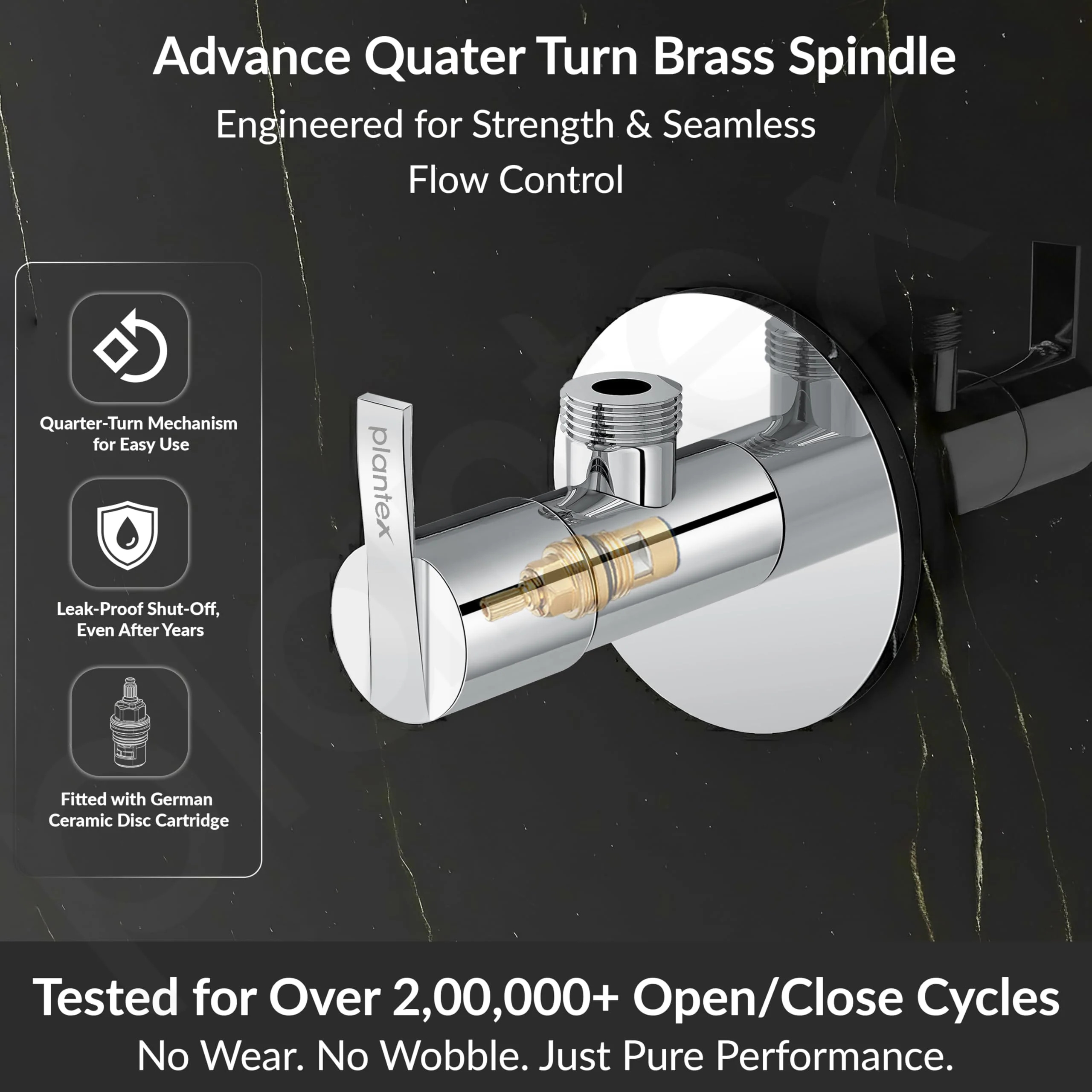 Plantex Pure Brass Angle Valve for Bathroom with Brass Wall Flange and Teflon Tape/Angle Cocke for Bathroom-7 Year Warranty by Plantex [AQ-1405-Mirror Chrome] - Image 3