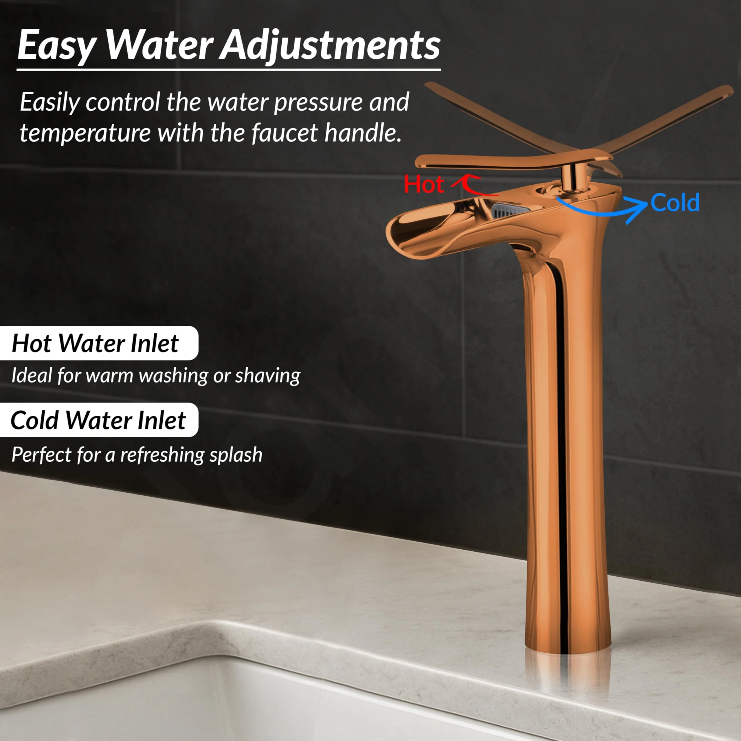 Plantex Pure Brass Basin Mixer Tap Hot & Cold/Single Lever Pillar Tap for Wash Basin/Water Tap/Deck Mount-(PVD Choco) - Image 3